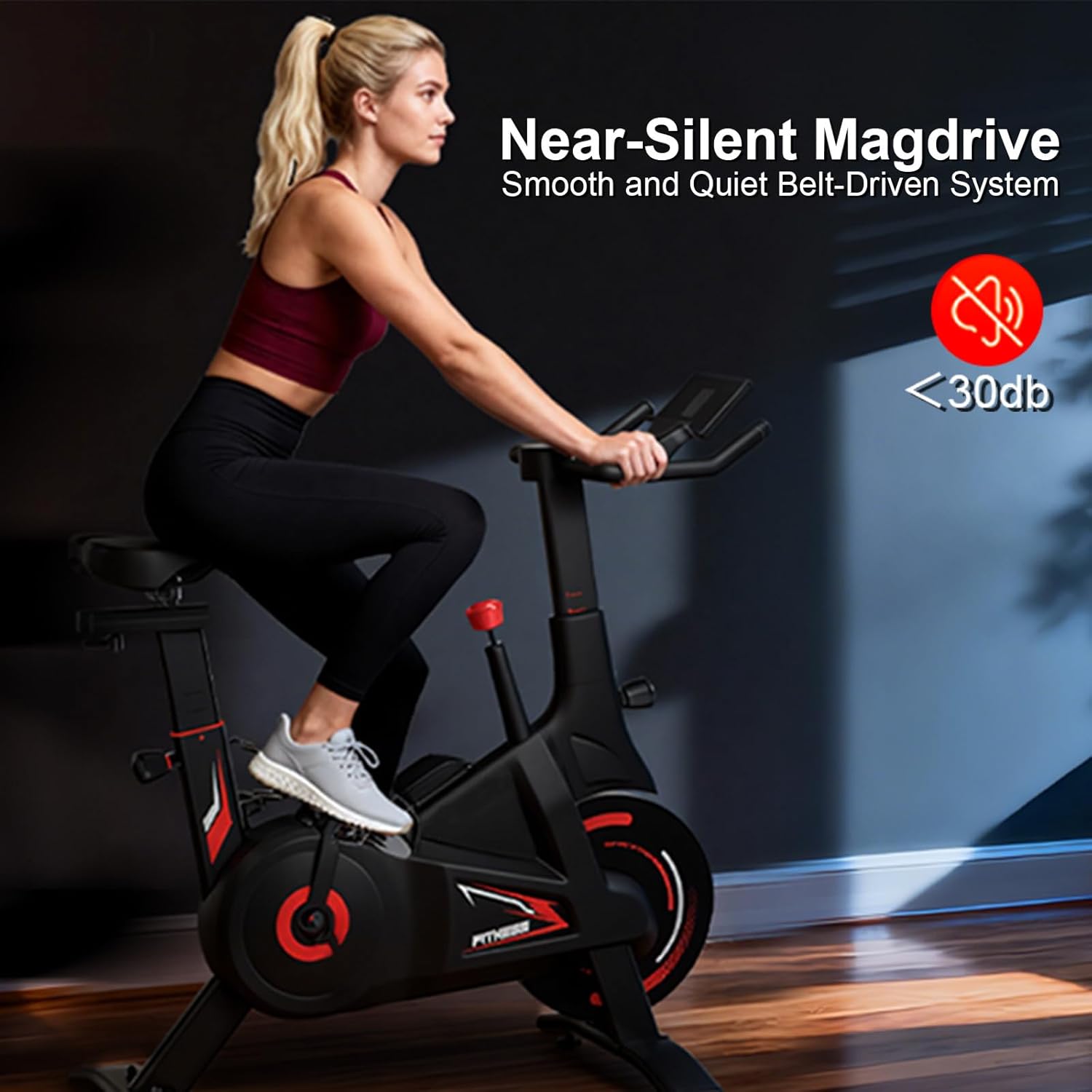 Bluearth Heimtrainer, leiser Magnetwiderstand, Heimtrainer-Fahrrad für Cardio-Training zu Hause, max. 150 kg, magnetisch schwarz – Bild 4