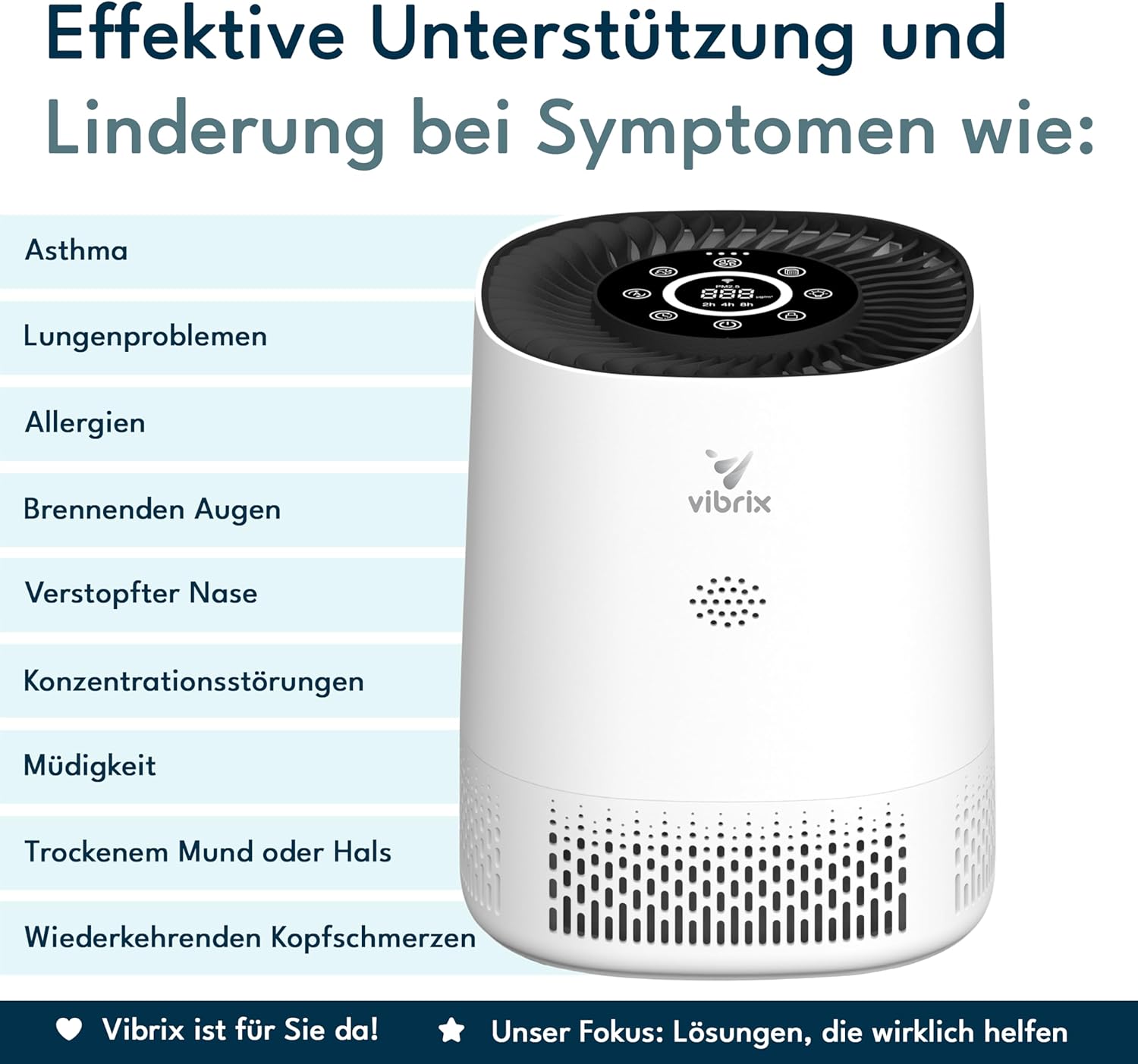 PureFlow15 Luftreiniger für Allergiker, 6-stufig mit HEPA H13 & Aktivkohle, entfernt 99,95 % Staub, Pollen & Tierhaare, CADR 100 m³/h, leise 25-50 dB, Schlafmodus, App & WLAN, USB-C, CE – Bild 2