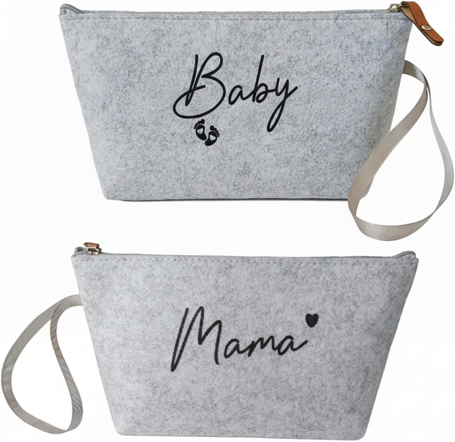 Filz-Kosmetiktasche für werdende Mütter, Schwangere, Geschenke mit Reißverschluss aus Filz. Elegante Mama-Tasche als Geschenk für Mama, Schwangerschaft, junge Mama, Babyparty
