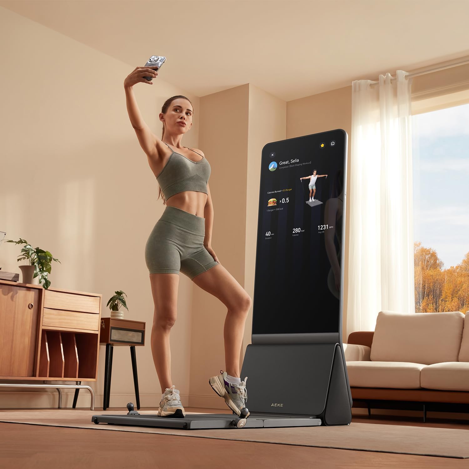 AEKE Smart Home Gym System – Fitnessspiegel K1: KI-gestütztes All-in-One-Fitnessgerät für Ganzkörper-Krafttraining und personalisierte Workouts – Bild 4