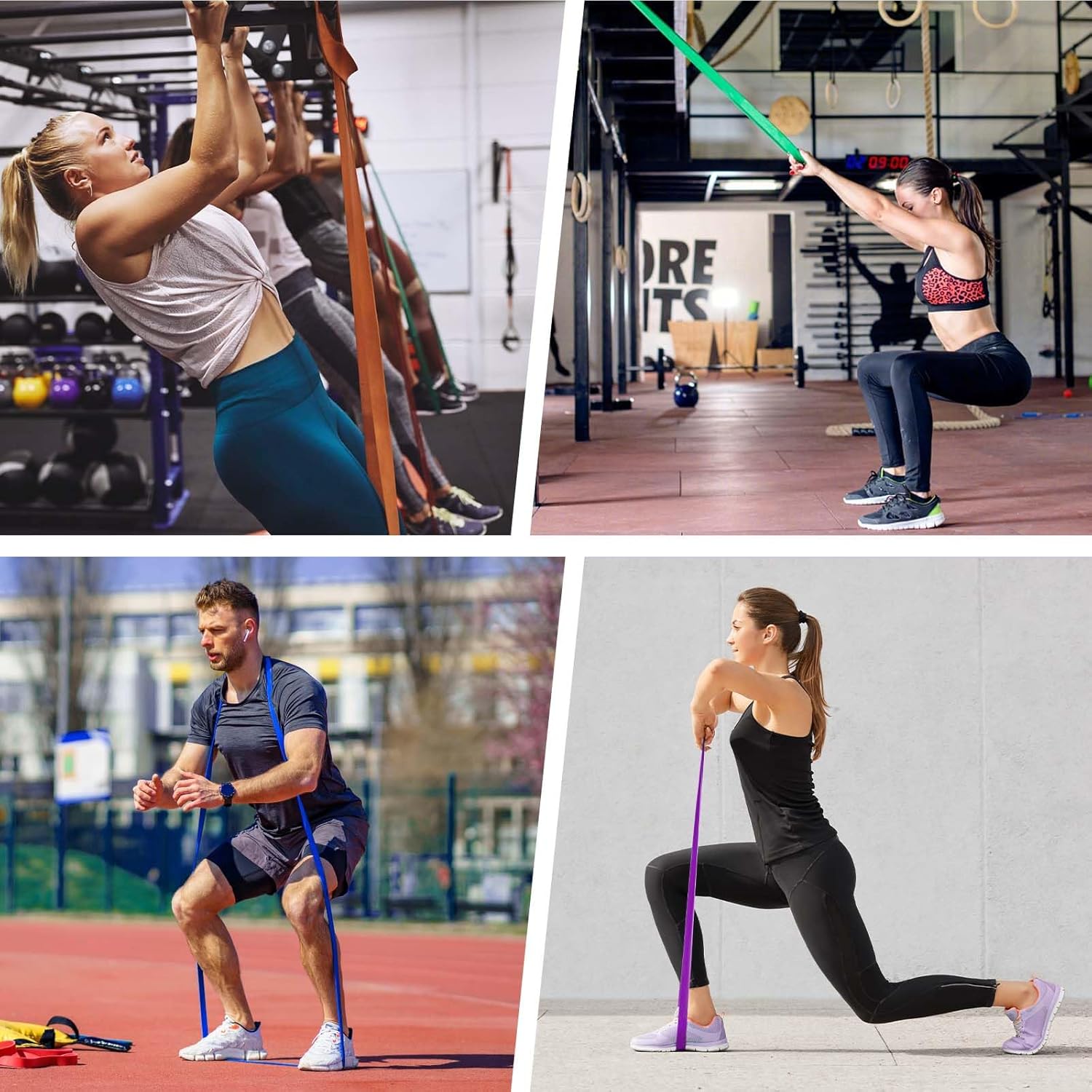 Widerstandsbänder Set Fitnessbänder 5 Stufen Klimmzugbänder für Männer und Frauen Fitness Übungsbänder für Krafttraining, Heimgymnastik, Physiotherapie, Yoga, Klimmzug-Hilfsbänder mit Türanker – Bild 4