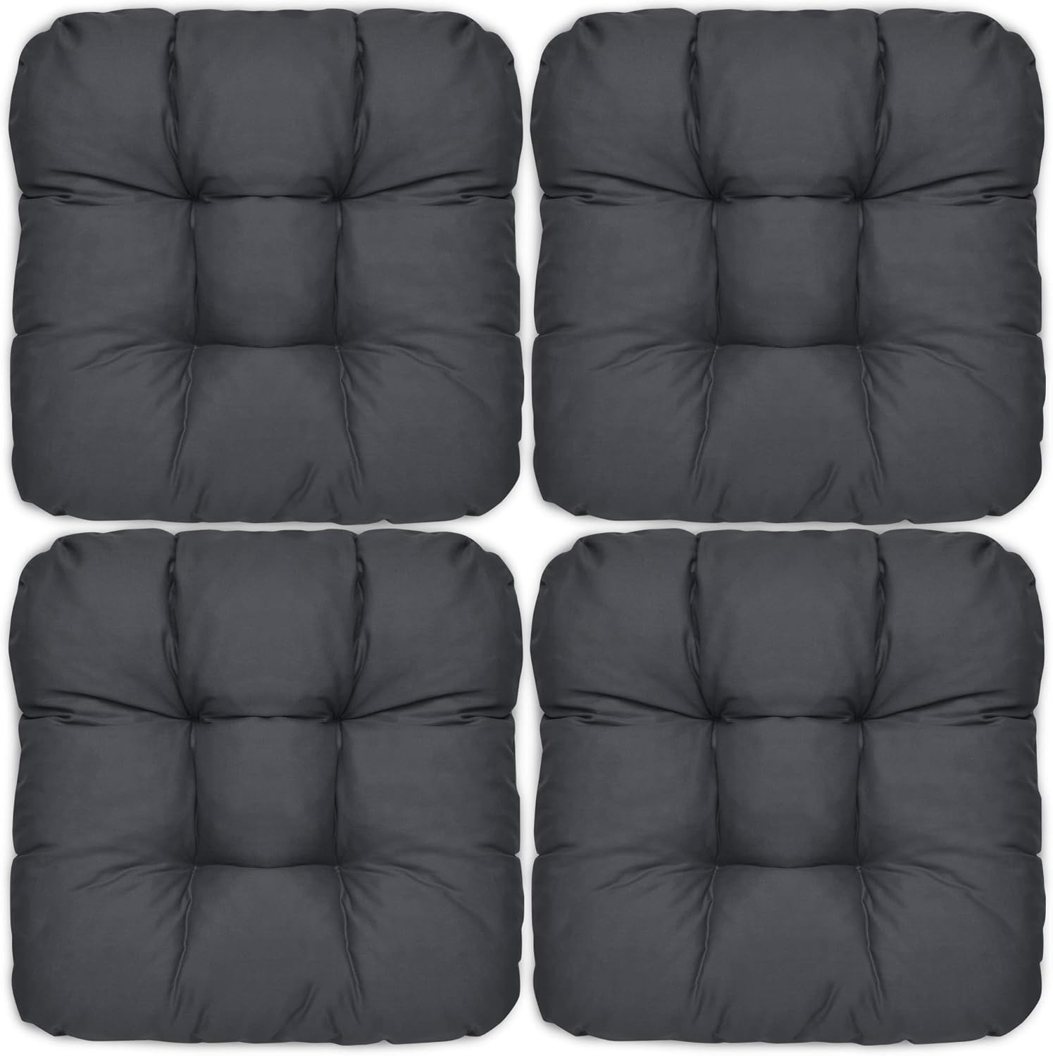 Beautissu 4er Set Stuhlkissen 40 x 40 cm Lisa – Bequemes 8 cm Kissen für Stuhl & Bank – Gepolstertes Sitzkissen Stuhl für Ihre Esszimmerstühle und Bänke – Sitzpolster in verschiedenen Farben, 40 x 40 x 8 cm – Bild 3