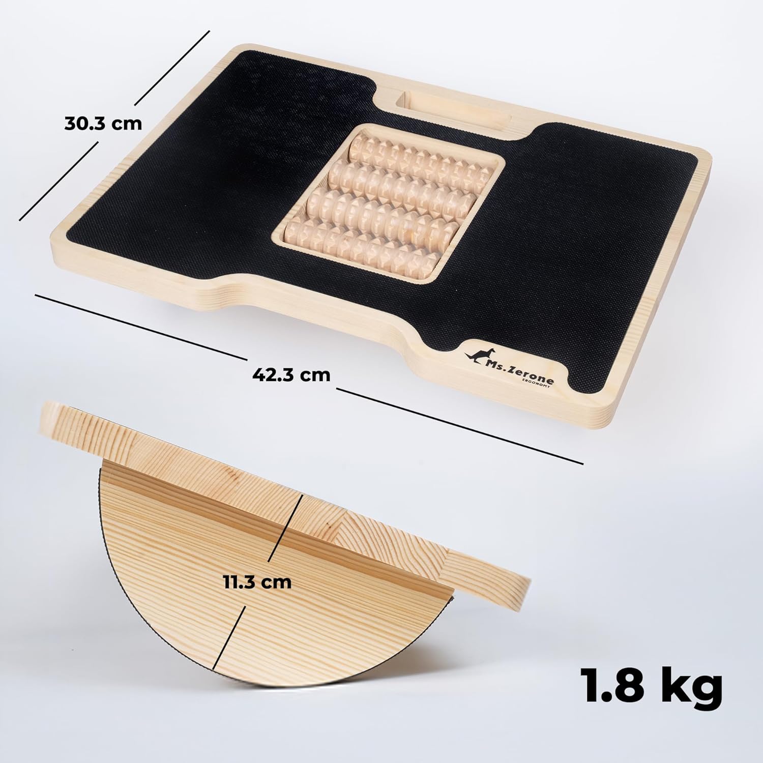 Ergonomische Schreibtisch-Fußstütze mit weicher, schwingender Massageoberfläche, Reflexzonenmassage aus Kiefernholz, massiv, faltbar und tragbar, elegantes Design, ideal für Zuhause und Büro – Bild 6