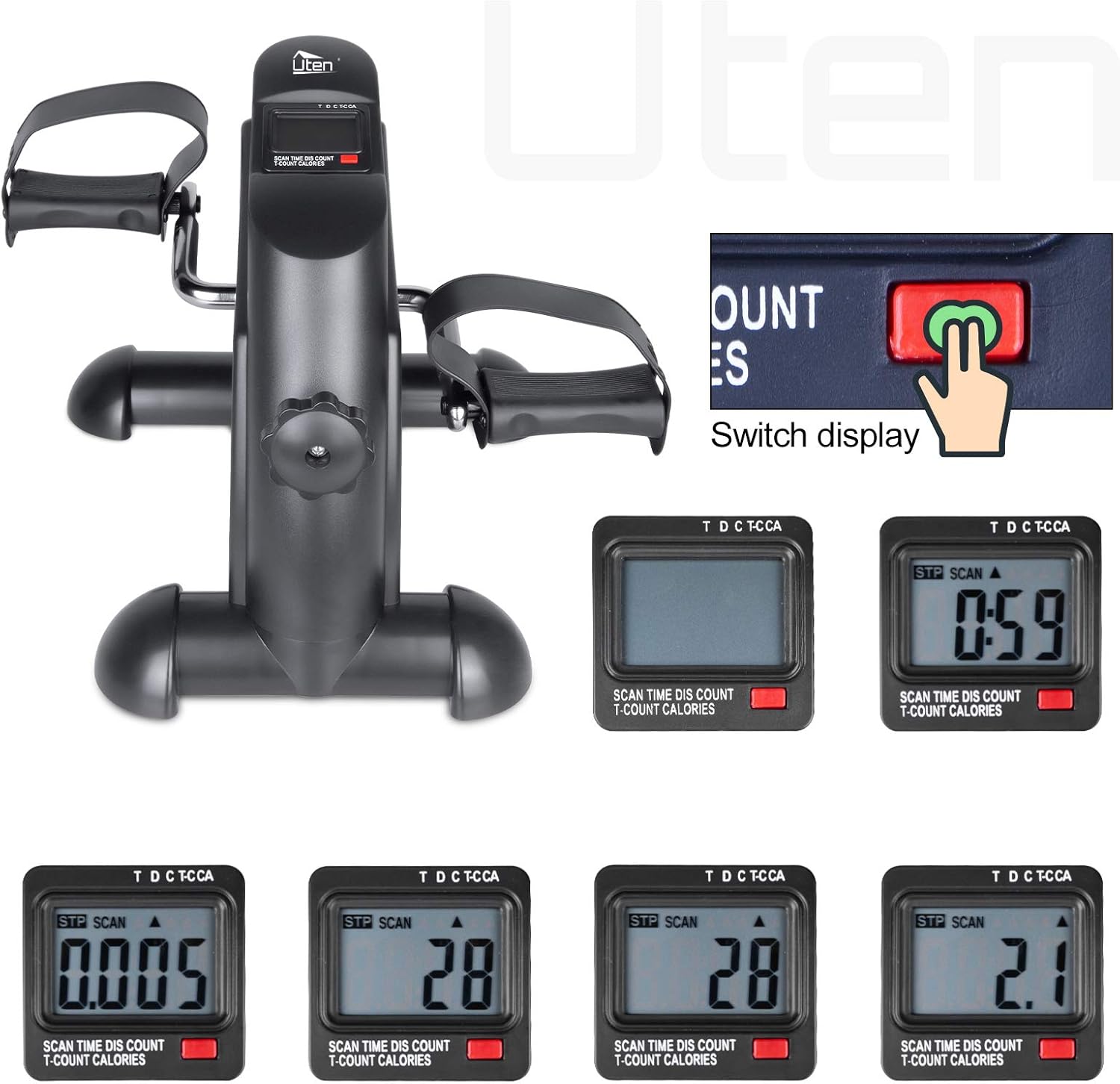Mini Heimtrainer, Uten Heimtrainer Fitnessgerät mit einstellbarem Widerstand mit rutschfester Matte Mini Bike Arm und Beintrainer für Zuhause Büro Einstellbarer – Bild 3