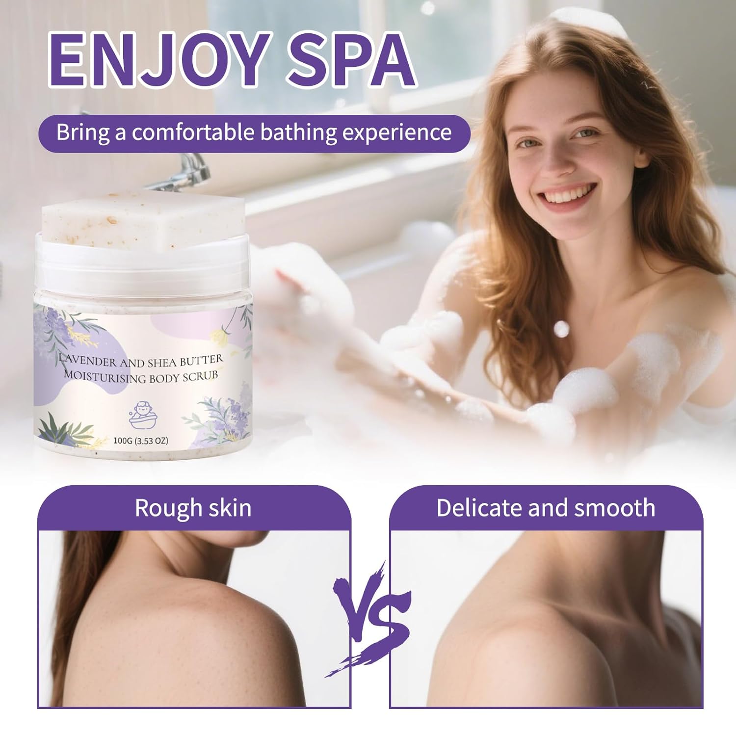 Pflegeset Damen Duschset Frauen Geschenkset Lavendel in schöner Geschenkbox, Kissenspray Wellness-Geschenke für Frauen Entspannungsgeschenk für Mama, Freundin, Mädchen zum Geburtstag – Bild 6