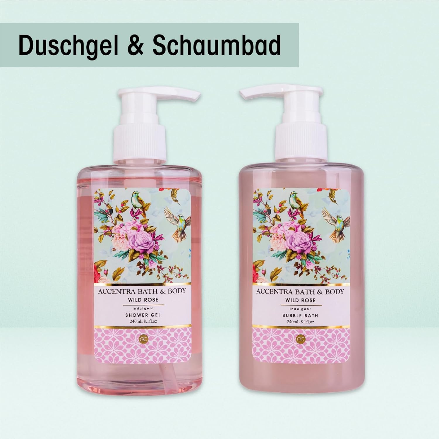 Accentra Duschset Damen Geschenkset im Holzkorb – 8-teiliges Pflegeset mit Duschgel, Körperlotion, Badezusätzen, Peeling & Handcreme – Wellness-Geschenkset für Geburtstag, Valentinstag & Weihnachten – Bild 6