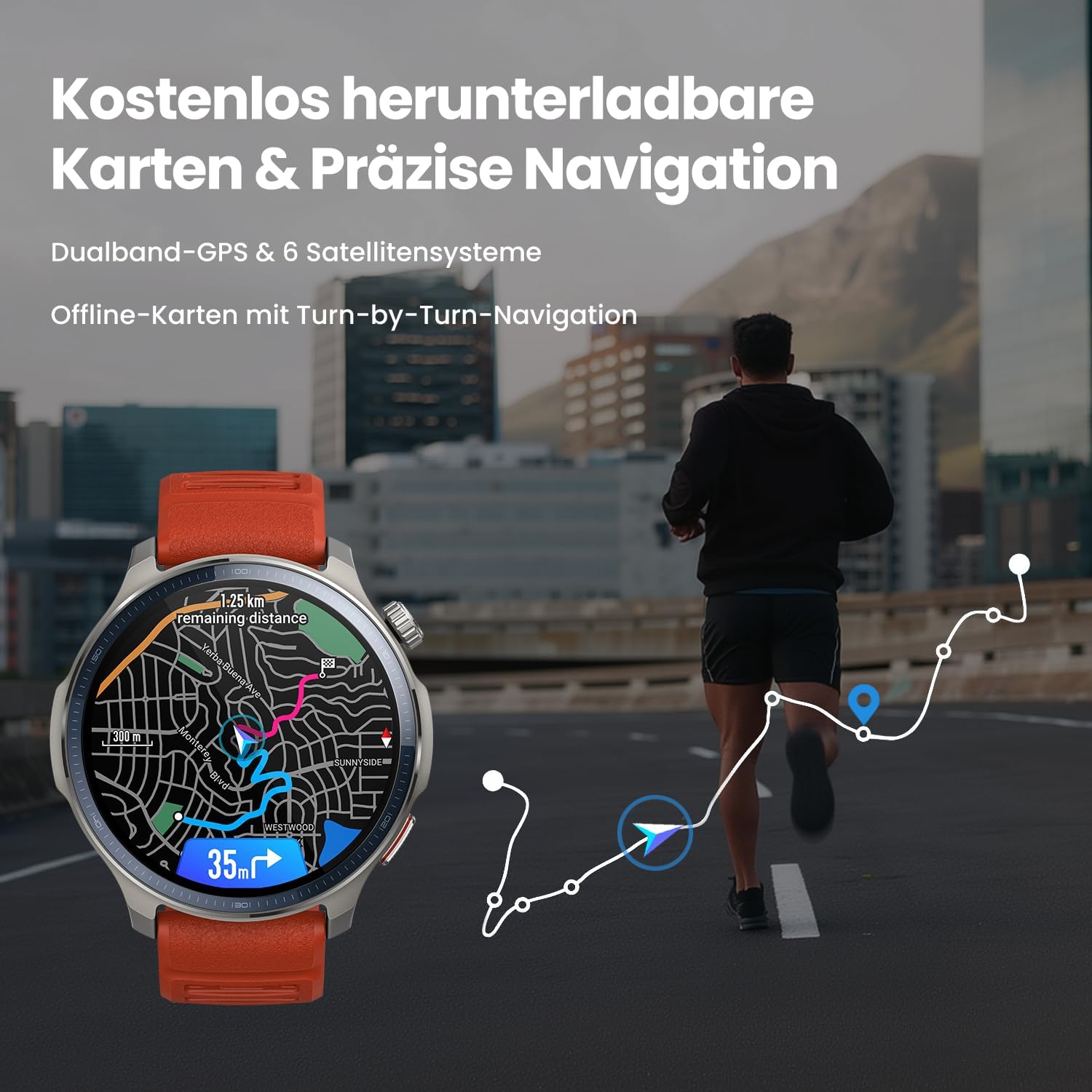 Amazfit Balance 2 Smartwatch 47 mm 1,5 Zoll AMOLED-Saphirglas, Offline-Karten, Dualband-GPS, 21 Tage Akkulaufzeit, 170+ Sportmodi, Hydrox- und Golfmodus, Herzfrequenz- und Schlaf-Tracking für Android und iPhone – Bild 5