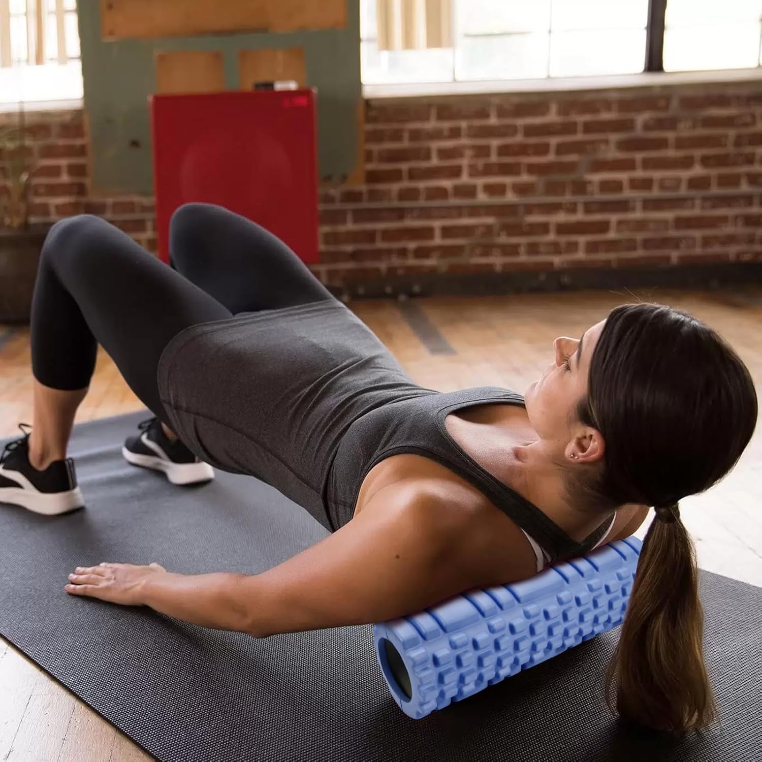 trabag Facia Roller Rücken Wirbelsäule, Blackroll Massageroller für Rücken, Wirbelsäule, Beine, Faszienrolle für Fitness, Fitnessstudio (blau) – Linderung von Rückenschmerzen – Bild 2