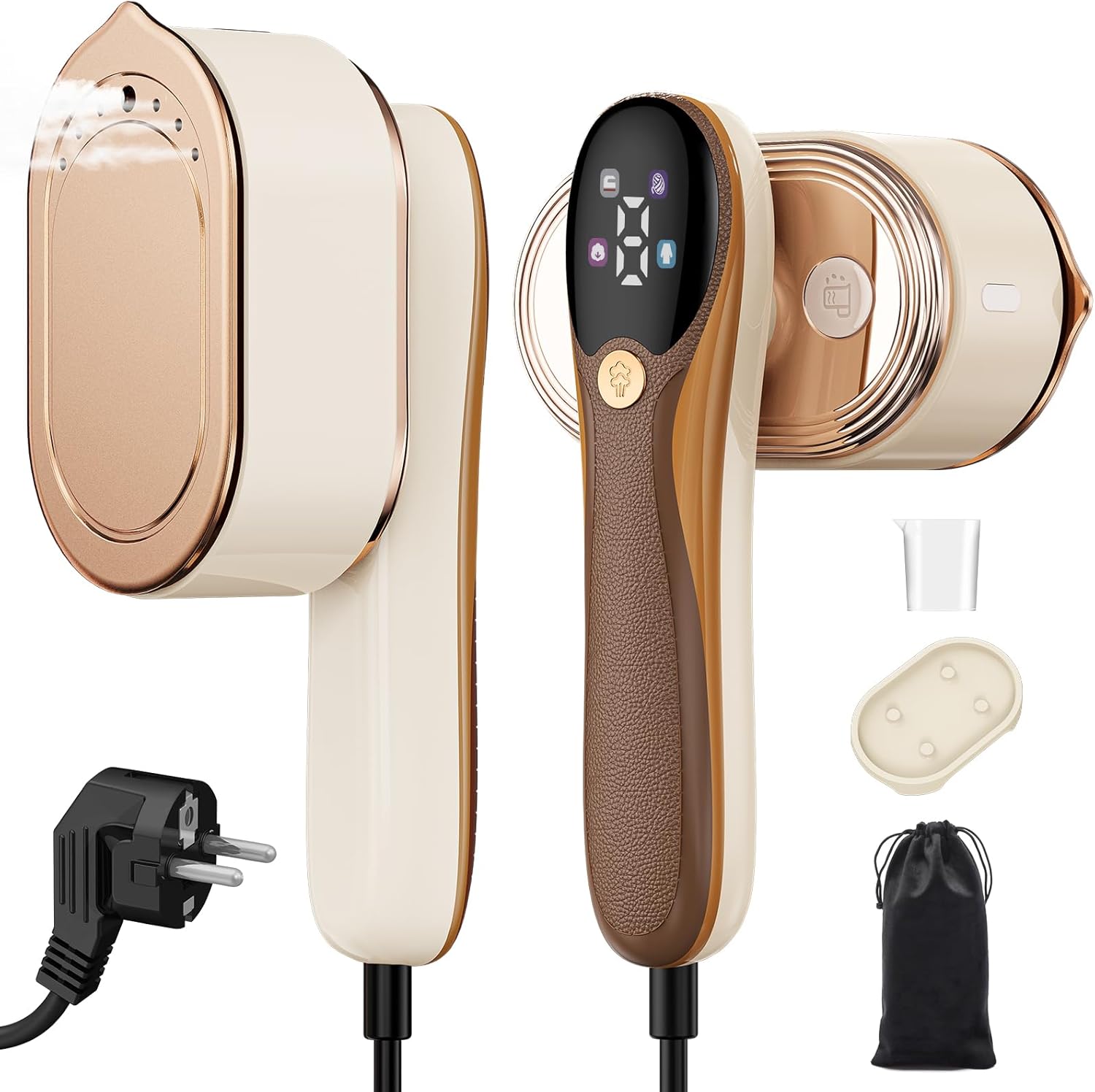 1200W Dampfgarer Dampfgarer, tragbarer Reisedampfer, Reisebügeleisen Mini (100-240V) mit 110ml Wassertank, 4 Dampfstufen für Heimreisen