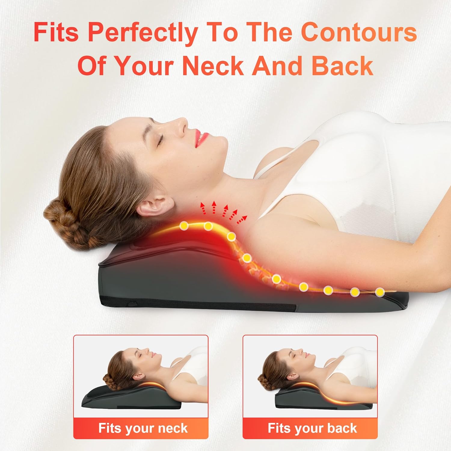 COMFIER Massagegerät, Nackenmassagegerät mit Wärme, Shiatsu-Rückenmassagegerät mit 4D-Knetköpfen, Massagekissen für Schulter, Rücken, Beine, Geschenke für Männer und Frauen – Bild 3