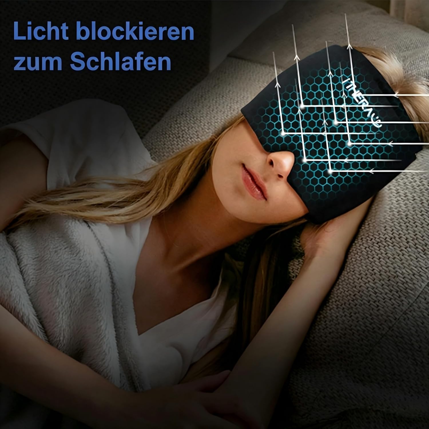 I-THERA-U Migränemaske, Migränehut, Kopfschmerz- und Migränelinderungshut, Kühlkappe, Kühlpackungen, kühlende Schlafmaske, Migränekappe – Bild 4