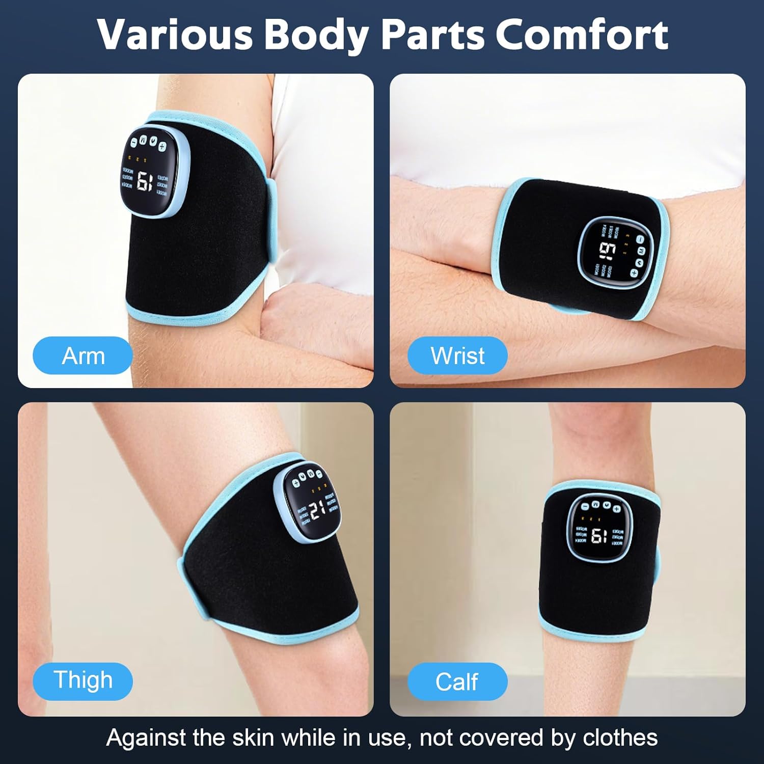 EMS-Handgelenkmassagegerät, kabelloses Handmassagegerät, Beinmassagegerät, EMS-Handgelenkmassagegerät mit Wärme, 6 Modi/19 Intensitäten, Handgelenkstütze für Sehnenentzündung, Karpaltunnelsyndrom – Bild 6