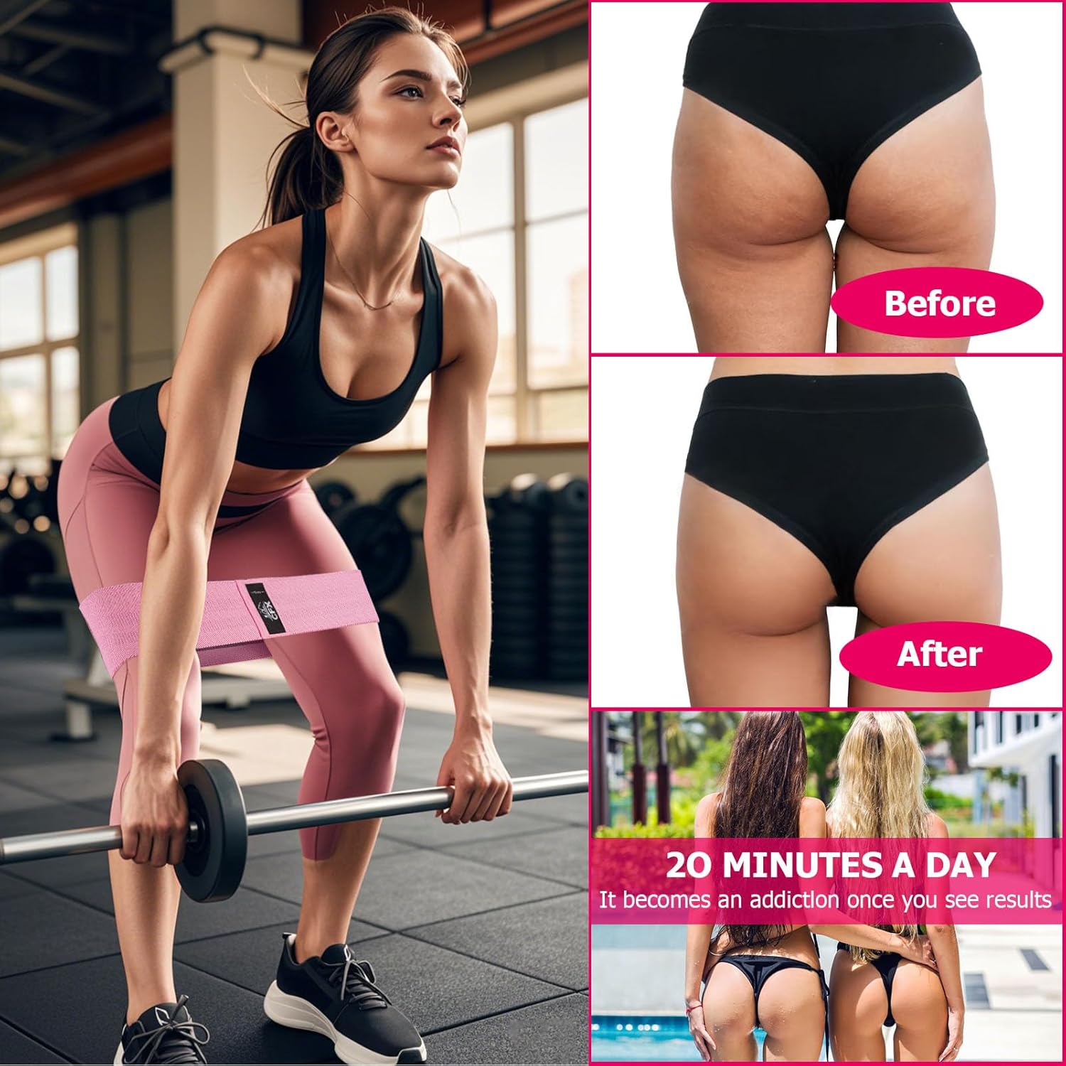CFX Resistance Hip Bands, Fitnessbänder Set, Yogagurt in 3 Zugstärken, Trainingsband, Yogaband als Widerstand und Unterstützung für Beintraining, Krafttraining und Klimmzüge – Bild 8
