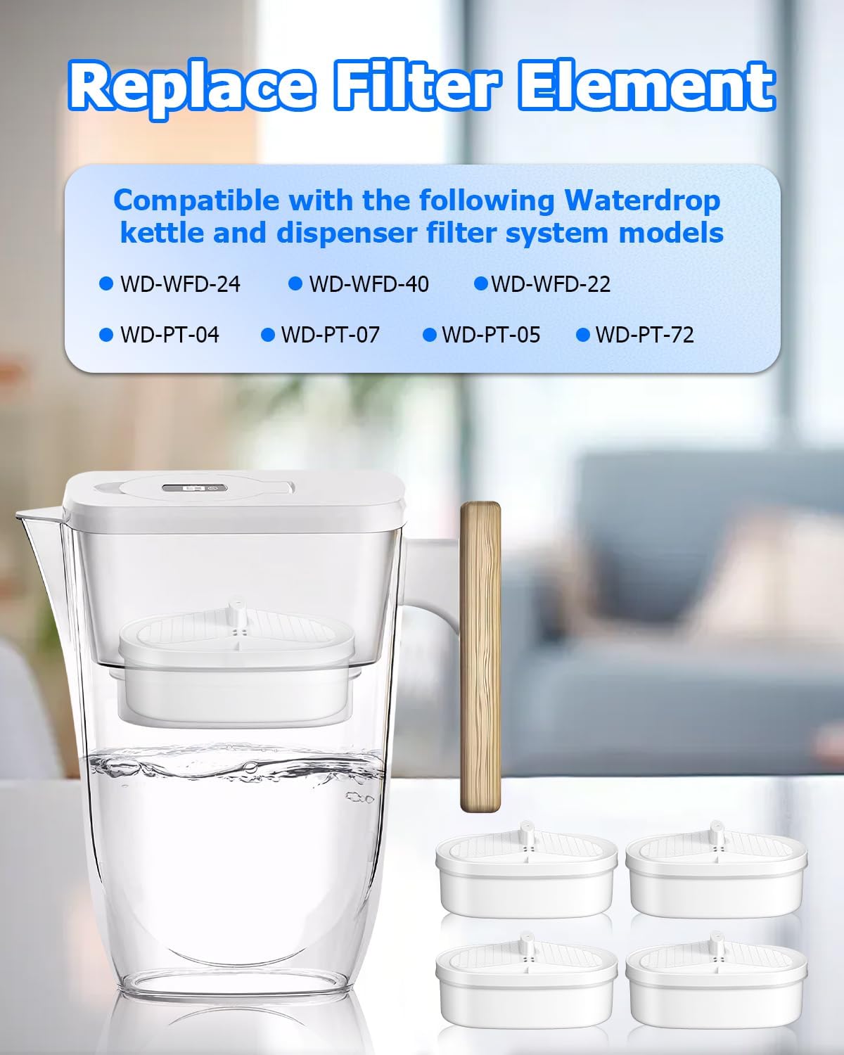 WD-PF-01A Plus Wassertropfenfilter für alle Wasserfilter für Trinkwasser, reduziert PFOA/PFOS, Restfilter Chlor und Rost, Wasserfilter drei Monate oder 200 Gallonen, reduziert – Bild 2