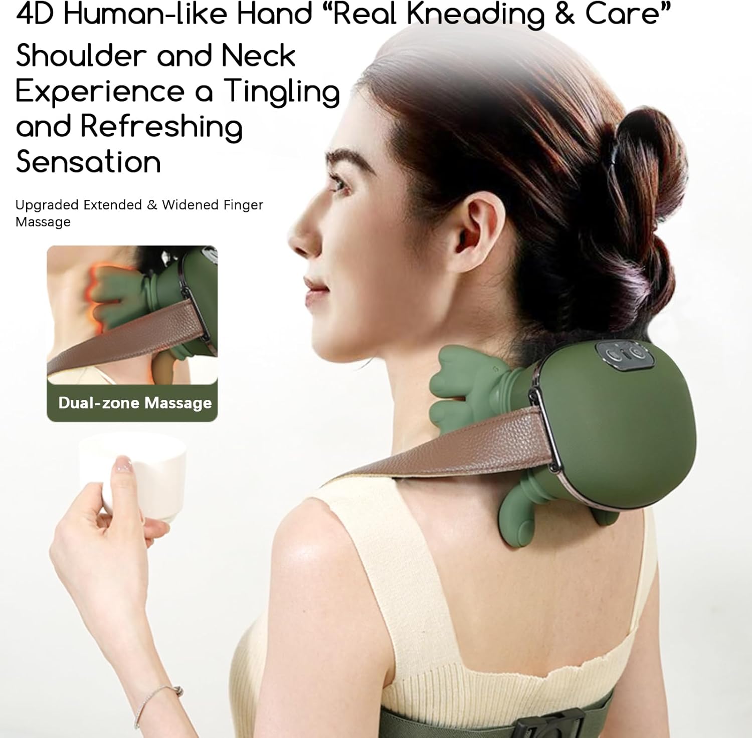 4D Bionic Hand-Nackenmassagegerät mit Wärme, elektrisches Massagegerät, tragbares Nacken- und Schulter-Shiatsu-Massagegerät, Massage zur Muskelentspannung, Geschenke für Frauen und Männer – Bild 4
