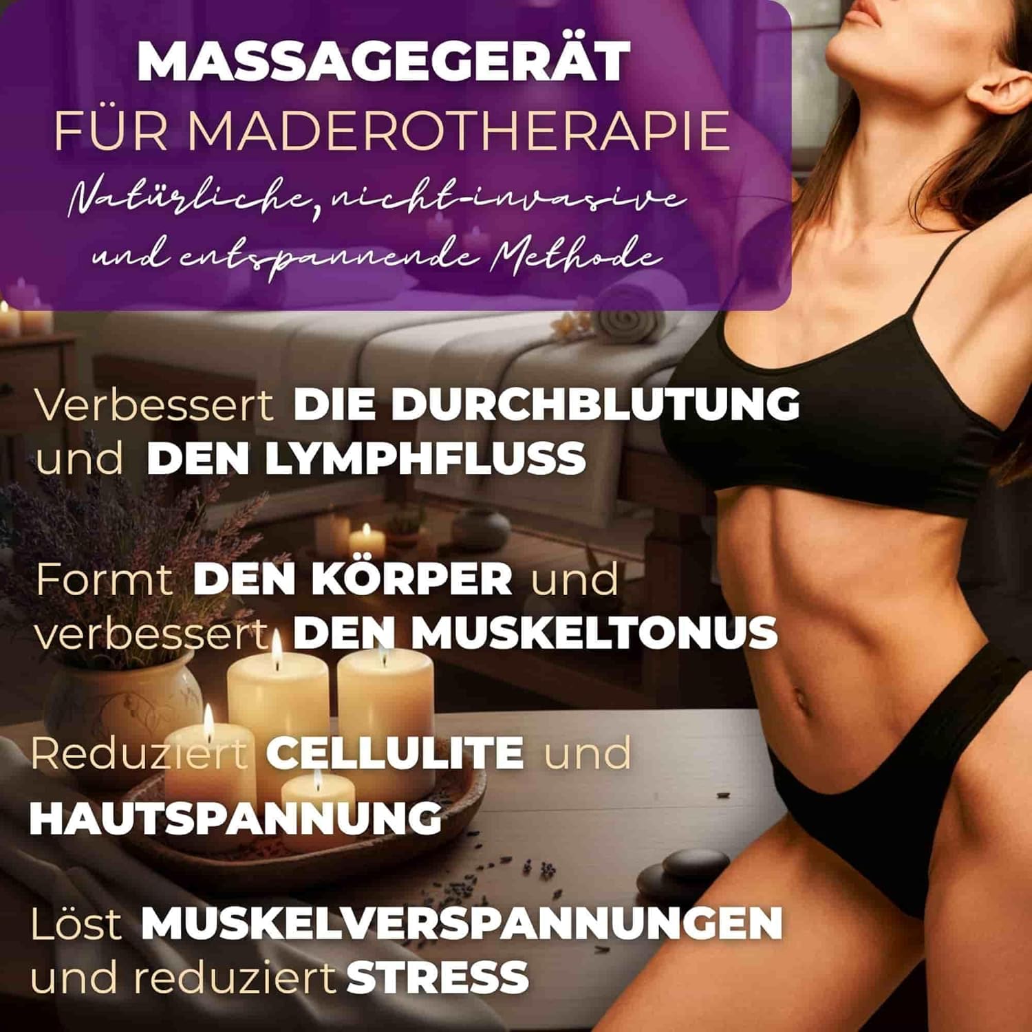 Tuuli Accessories Anti-Cellulite-Massageroller mit Griff, Maderotherapie aus Holz, für Beine, Oberschenkel, Bauch, Körper – Bild 7