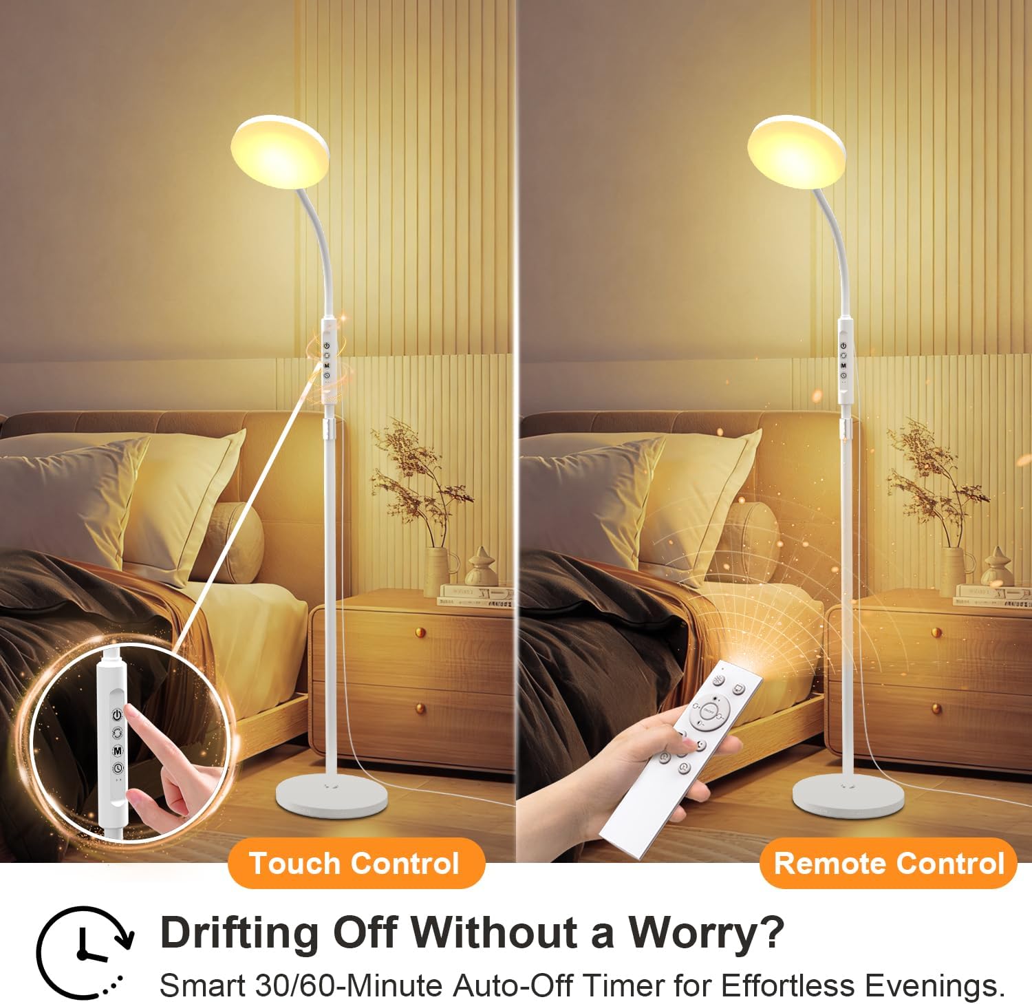 Stehleuchte 20000 Lux Stehlampe & Schreibtischlampe – Höhenverstellbare LED-Lichttherapielampe mit 5 Farben & 10 Stufen, Timer und stabilem Sockel – Tageslichtlampe für Wohnzimmer, Schlafzimmer – Bild 7