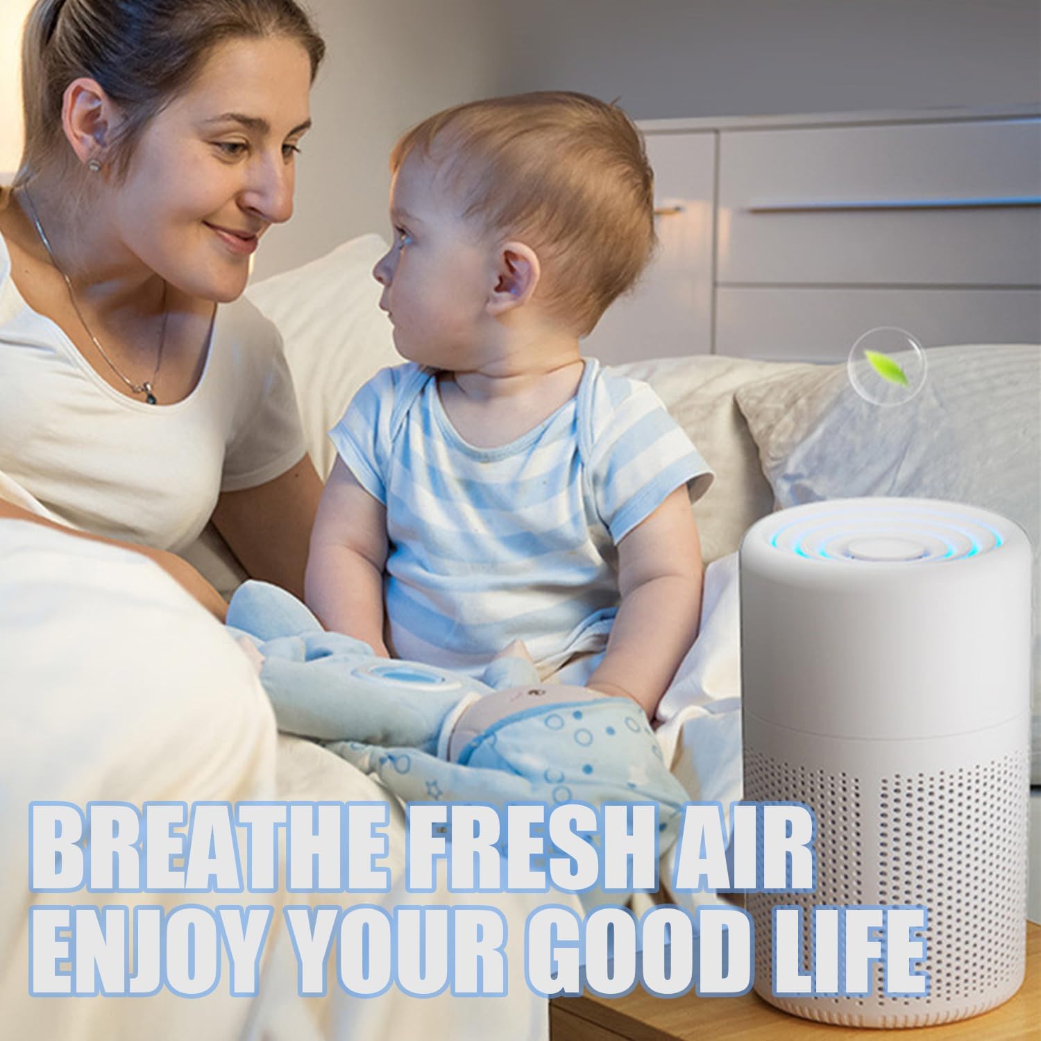 Luftreiniger für Allergiker mit H13 HEPA-Filter, 37 dB ultraleise, Luftreiniger gegen Rauch, Staub, Pollen & Tierhaare, tragbarer Raumluftreiniger mit Aromatherapie für Zuhause & Schlafzimmer – Bild 8