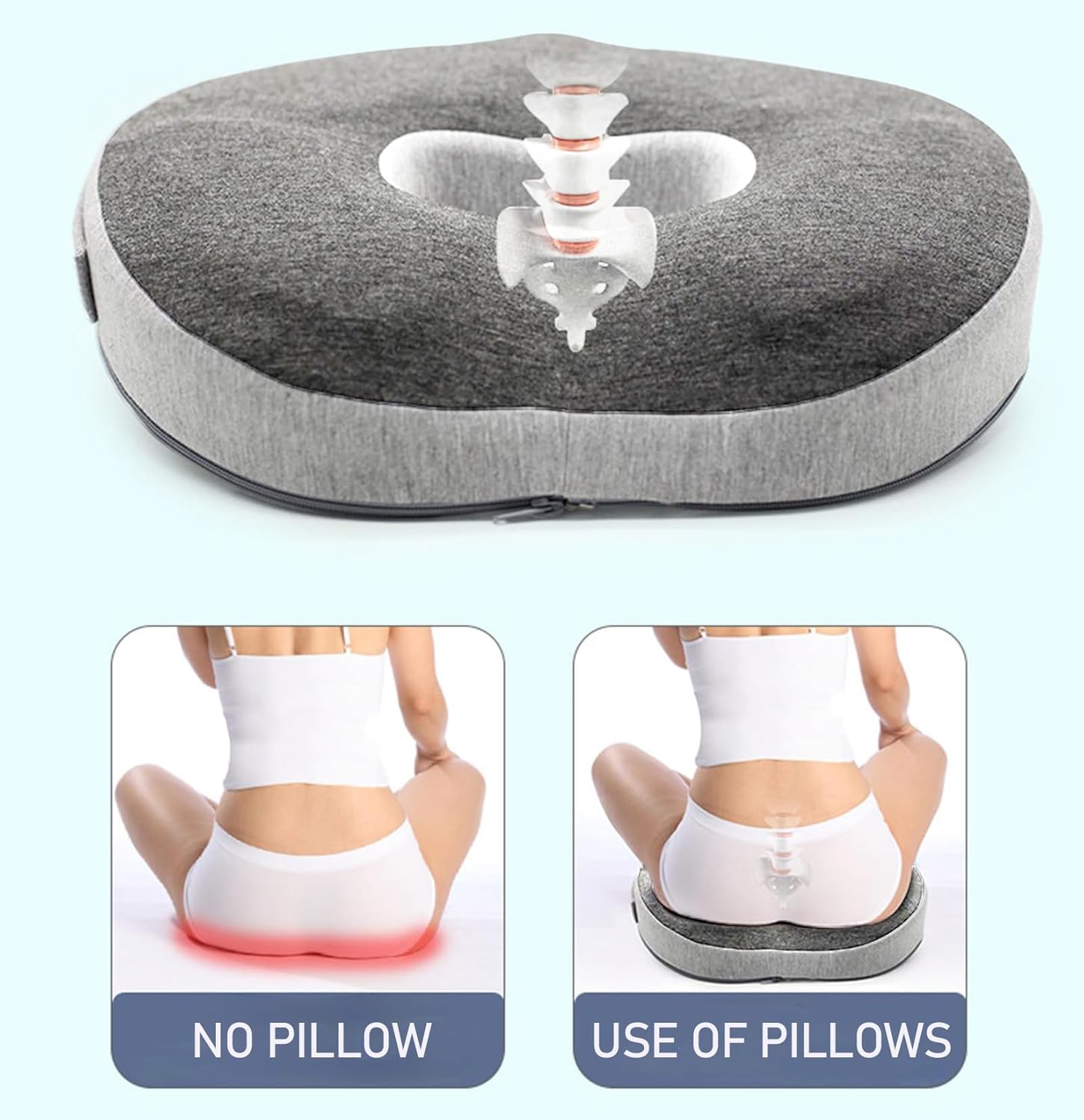 Anti-Dekubitus-Stuhlkissen – orthopädisches Donut-Kissen zur wirksamen Linderung von Hämorrhoiden, Prostata, Ischias und Rückenschmerzen, ideal für Büro, Auto und Rollstuhl – Bild 5