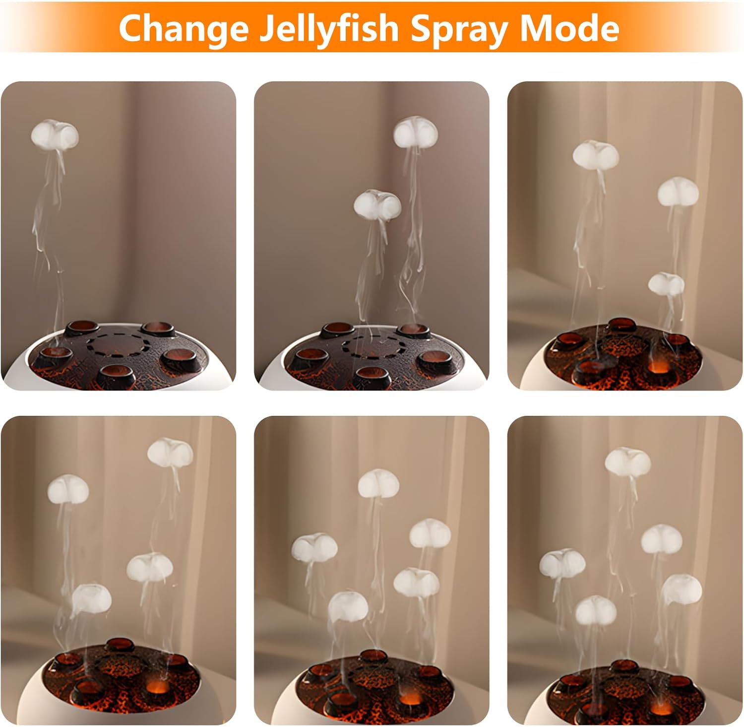 Flammen-Aroma-Diffusor, 250 ml, Luftbefeuchter Schlafzimmer, 2 Sprühmuster, Duftöl-Diffusor, Luftdiffusor-Luftbefeuchter mit 7 Farben, LED-Licht & Timing-Funktion, Entschärfer für Kinder – Bild 5
