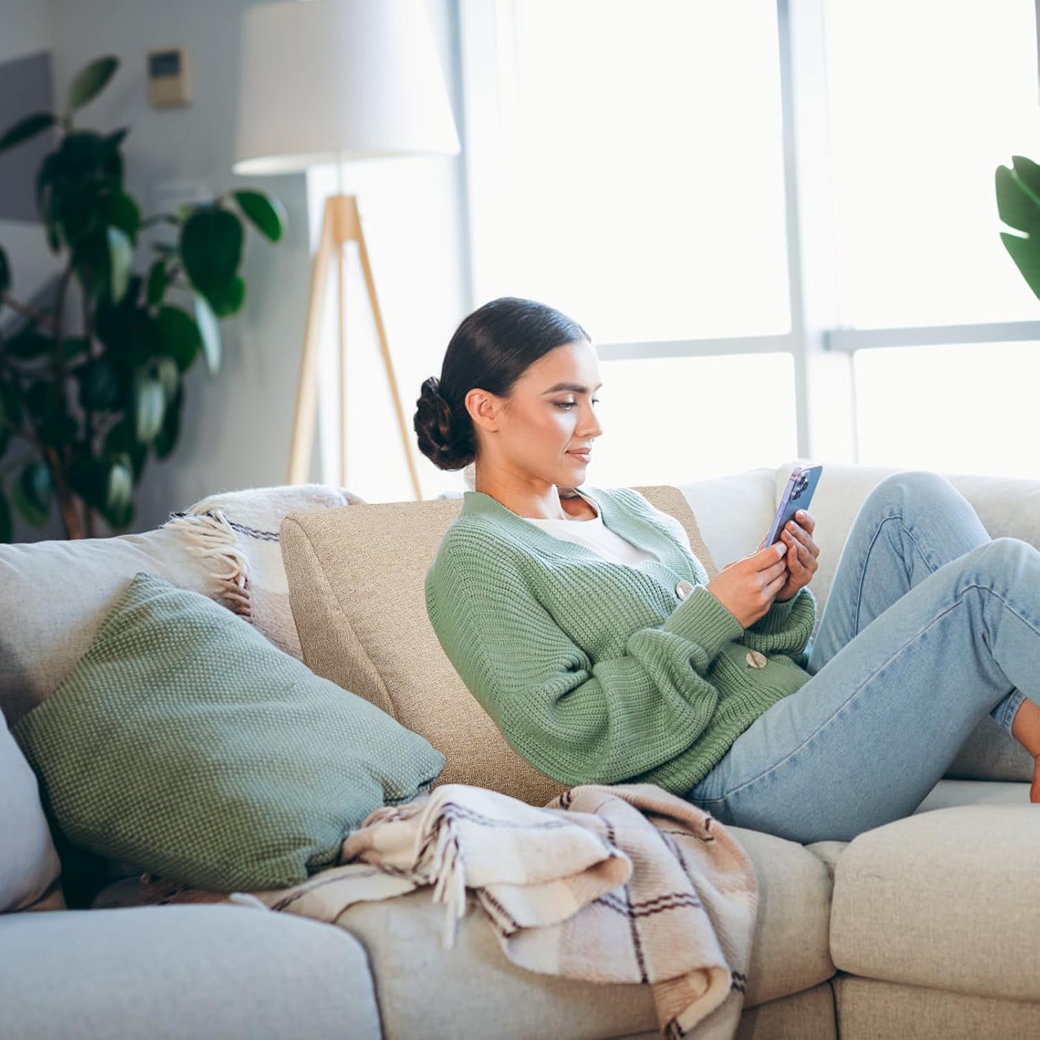 GOFORIT Ergonomisches Rückenkissen für Sessel, doppellagiges Memory-Schaum-Lendenkissen, weich und stützend, Lendenkissen für ältere Menschen, Linderung von Rückenschmerzen, waschbar, für Bett, Sofa, Beige – Bild 7