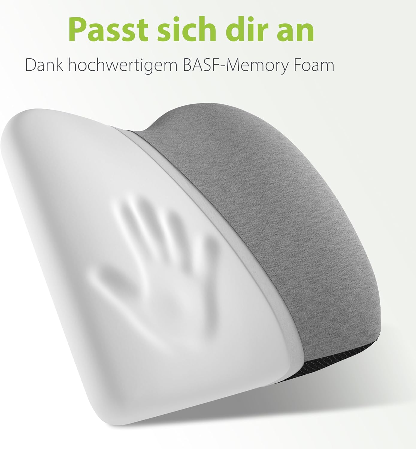 Feela. Ergonomisches Rückenkissen für Auto- und Bürostühle | Rückenstützkissen aus Memory-Schaum für Sitzkomfort und Haltung – verstellbare Passform für Autositze und Bürostühle (Dunkelgrau) – Bild 3