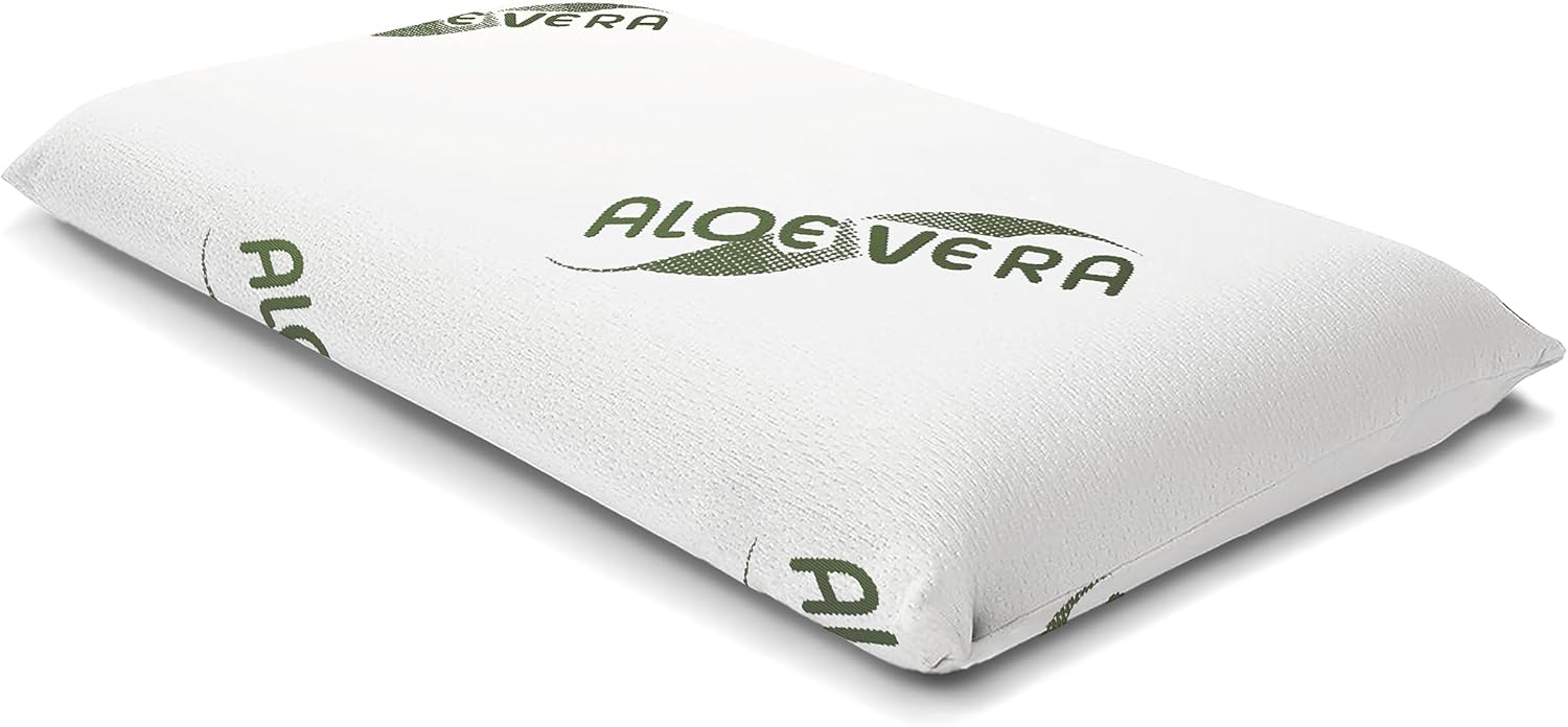 Siebenschläfer Orthopädisches Nackenstützkissen mit druckausgleichendem Visco-Gel-Memory-Schaum mit Aloe-Vera-Bezug, 70 x 42 cm, Höhe 15 cm