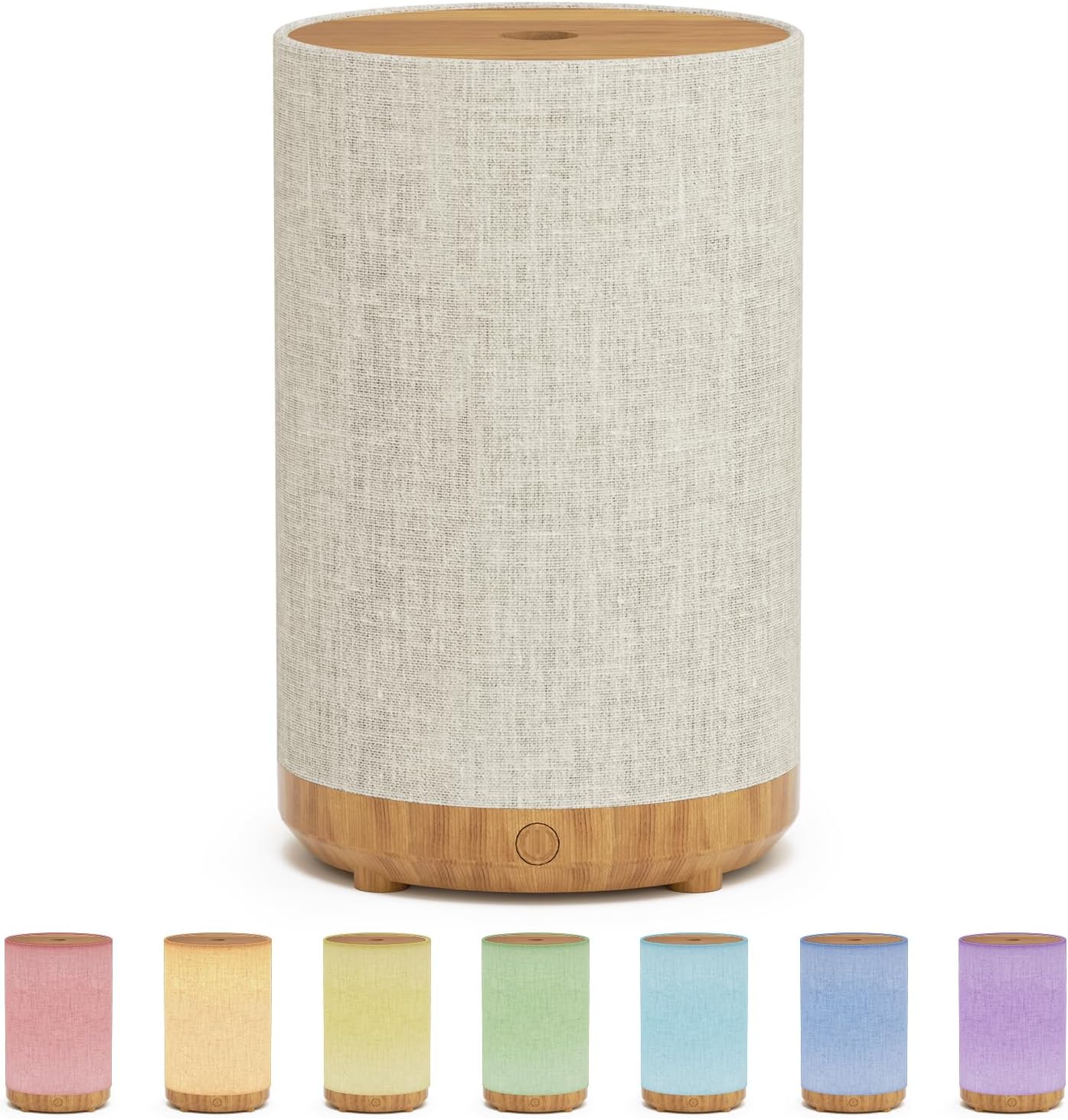 Mini-Stoff Aroma Diffuser, 120ml Diffusor für Atherische Öle, Ultraschall-Luftbefeuchter mit 8-Farben-LED-Licht, für Schlafzimmer Yoga, Geschenk