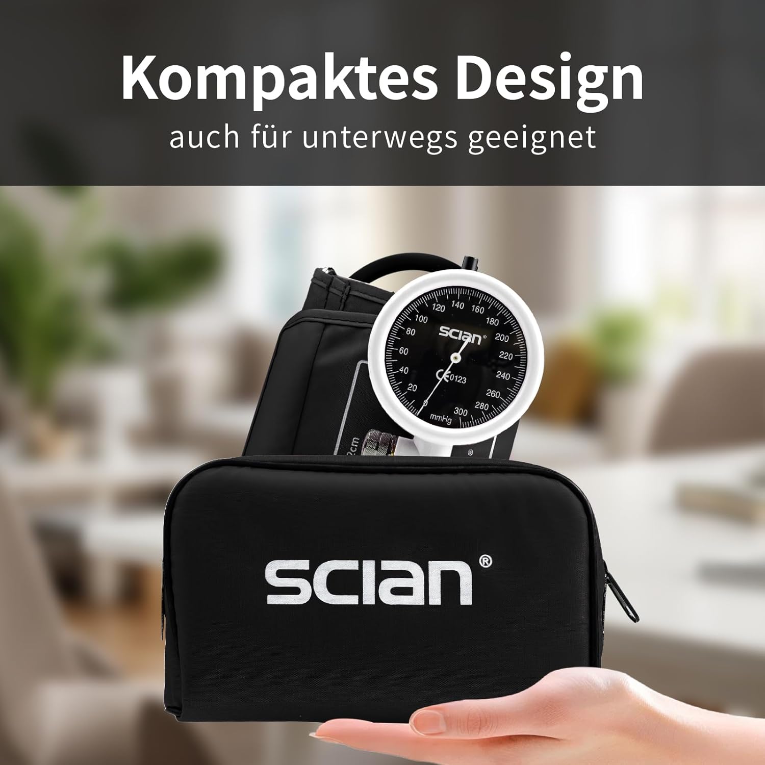 SCIAN Manuelles Blutdruckmessgerät, Aneroid-Blutdruckmessgerät zur Oberarmmessung mit europäischer Manschette (22–42 cm) + Tragetasche für Krankenschwestern, Ärzte, Senioren, Erwachsene (weiß) – Bild 4