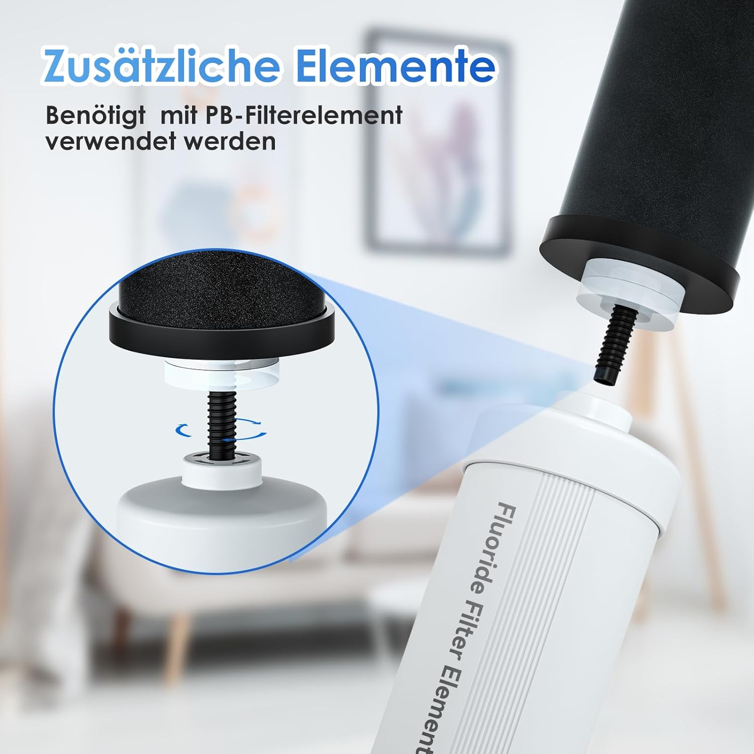 Purewell Schwerkraft-Wasserfilter 8,5 l – Edelstahlbehälter mit 4 Filtern (Aktivkohle/Fluorid) mit transparentem Wasserhahn – entfernt 99 % Fluorid, Chlor und Metalle – stromlos – Bild 9