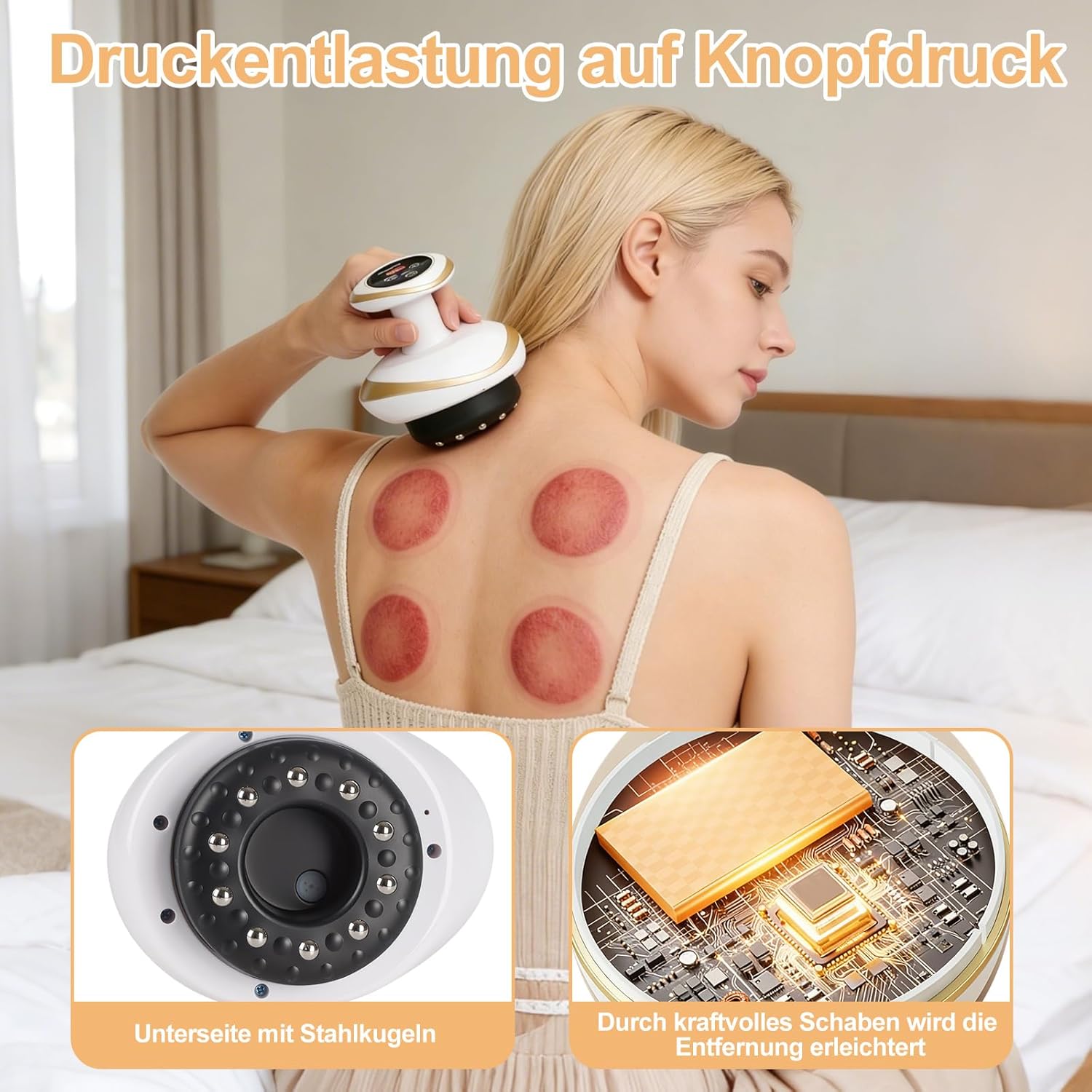 4-in-1 elektrisches GuaSha-Massagegerät – 6 Stufen Anti-Cellulite-Gerät, elektrisches Schröpfgerät mit Wärmefunktion, kabelloses Design-Vakuum-Massagegerät, Schröpfmassagegerät für eine bessere Durchblutung – Bild 5