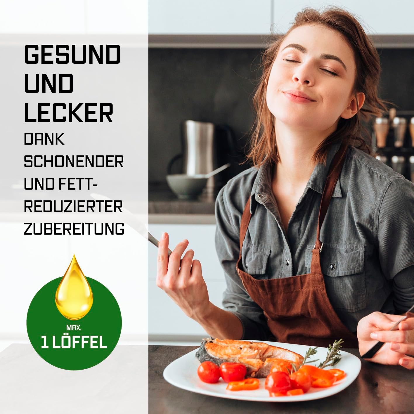 GOURMETmaxx Digitale XXL Heißluftfritteuse, 9 Liter | Frittieren ohne Fett, Fritteuse, Backofen und Drehgrill in einem | Inklusive Drehspieß für Hähnchen- und Kebabspieße (1.800 Watt/Schwarz) – Bild 8