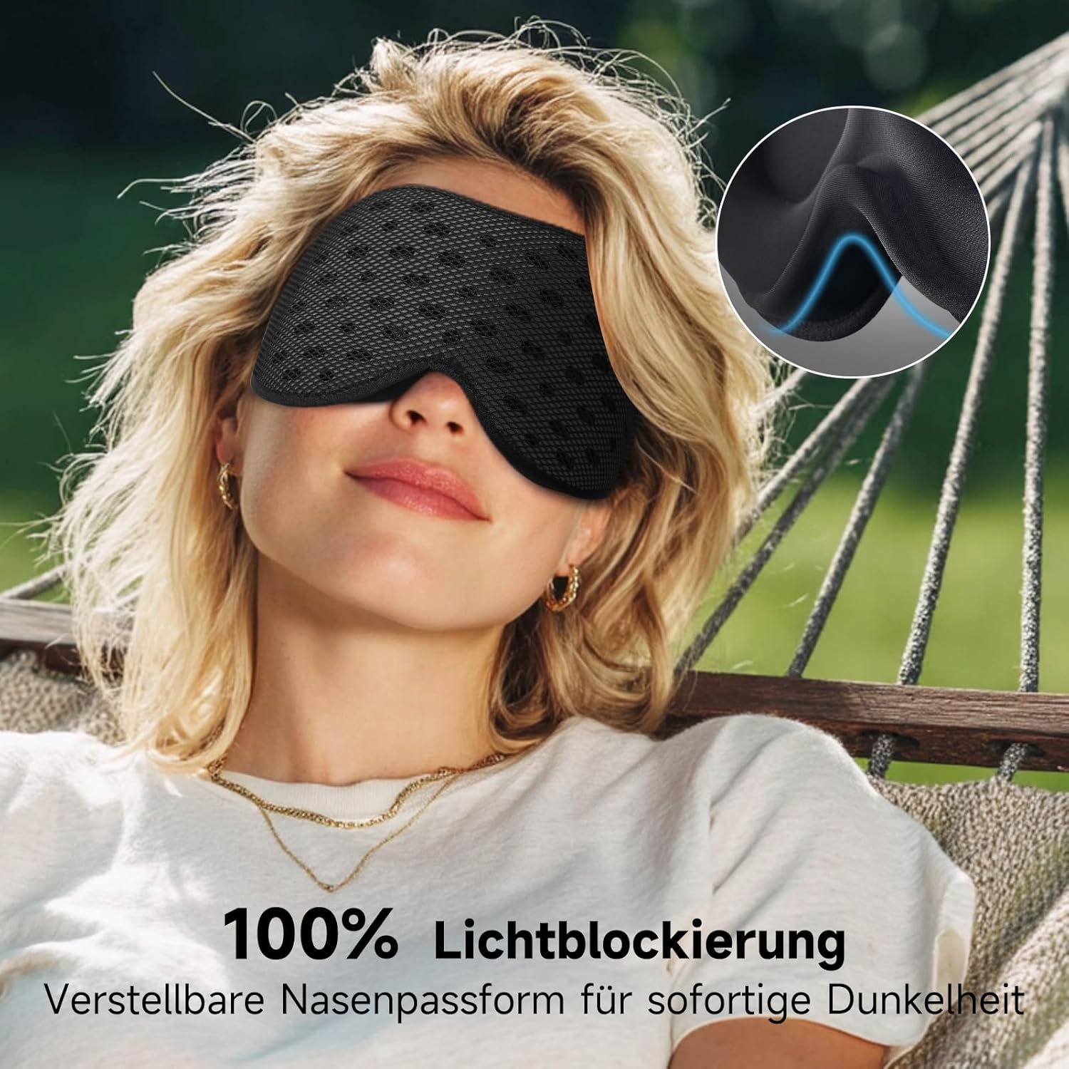 Umisleep 100 % lichtdichte, atmungsaktive Schlafmaske für Männer und Frauen – Edition 2025, 3D-Schlafbrille, ultraleicht und bequem mit Aufbewahrungstasche, für Reisen, Flugzeug, Nachtschicht, Schwarz – Bild 3