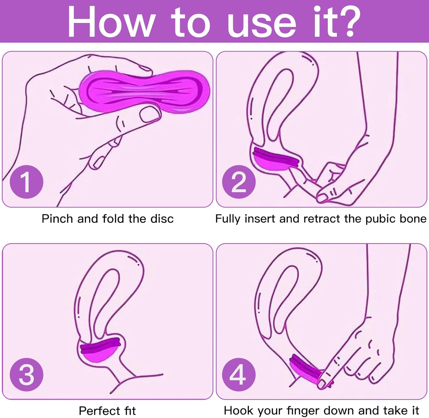 Binnan 2 Stück Menstruationsscheibe mit Aufbewahrungstaschen, Wiederverwendbare Menstruationsscheibe, Menstrual Disc (S+L), für aktiven Frauen Sport, Schwimmen und Intimität – Bild 4