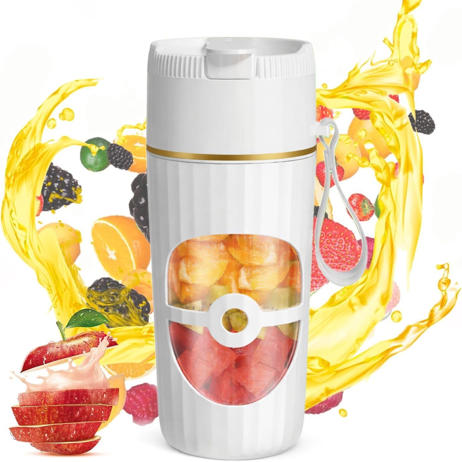Tragbarer Mixer Smoothie Maker 400 ml, Mini-Standmixer mit 10 Edelstahlklingen, USB-C-Ladegerät Smoothie Maker To Go, tragbarer Mixer für Proteinshakes, Smoothies, Früchte & Babynahrung