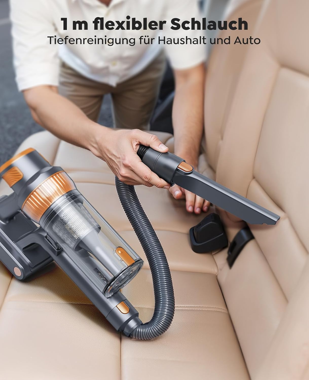 SMOTURE 50.000 Pa 65 Min Akku-Staubsauger, 600 W Staubsauger mit Flexschlauch, Anti-Tangle-Bürste, Wandladestation – Bild 4