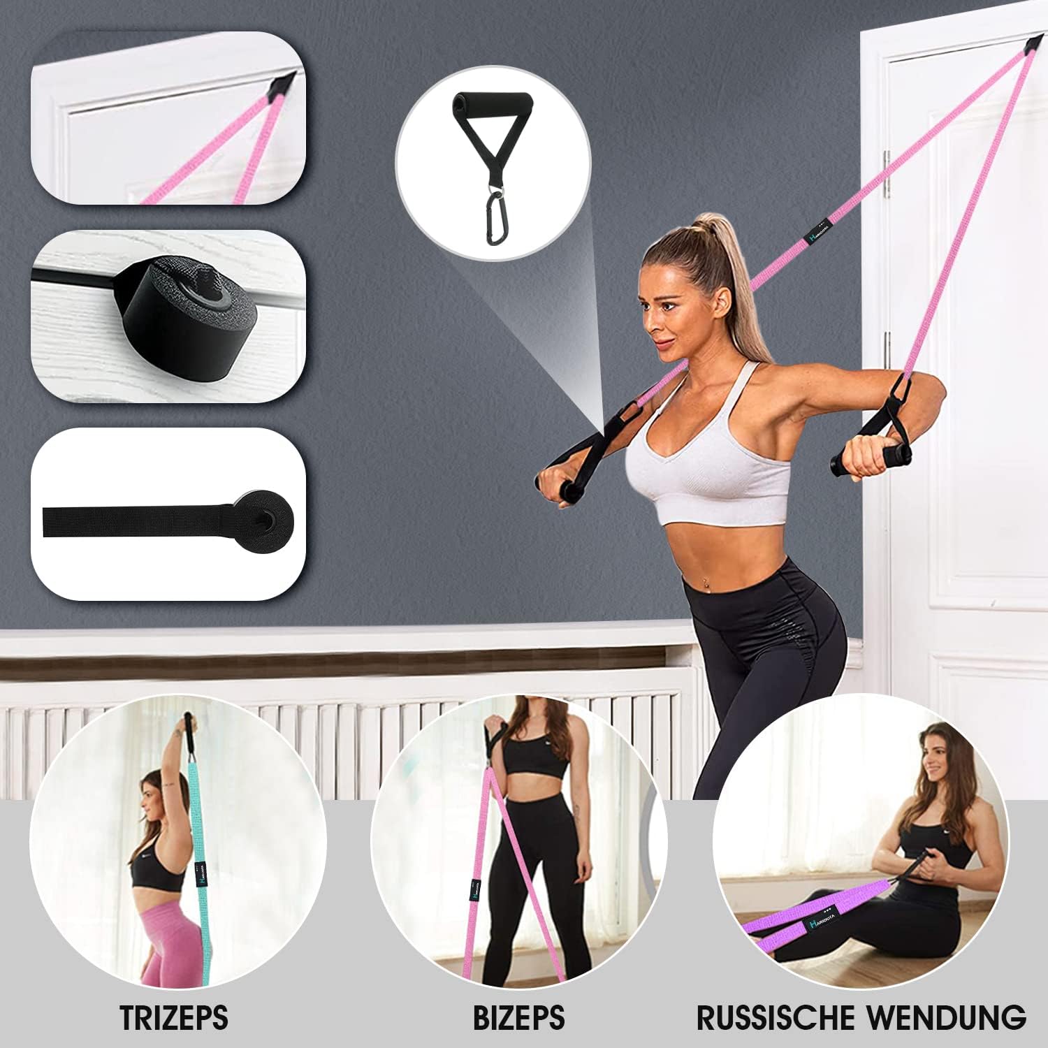 3er-Set Widerstandsbänder aus Stoff – rutschfest, hautfreundlich & dehnbar – Widerstandsbänder für Muskelaufbau, Yoga, Pilates & Ganzkörpertraining – waschbar, langlebig & inklusive Tragetasche – Bild 2
