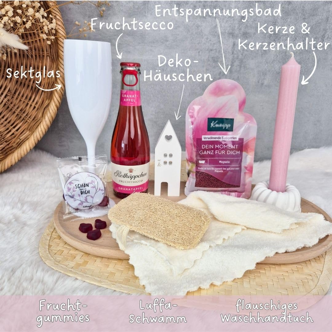 Wellness-Geschenkset für Frauen | Geschenkkorb Kleine Auszeit Geschenk Frau | Entspannungsgeschenk | Geschenke für Freundin | Geburtstagsgeschenk Frauen – Bild 3