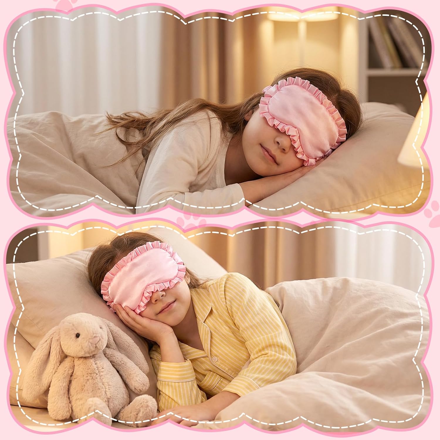 Qianyu Damen-Augenmaske aus Seide, weiche Schlafmaske, Satin-Augenbinde, Nachtschlafmaske mit verstellbarem Gummiband, blickdicht, für Nachtschlaf, Reisen, Damen und Herren – Bild 6
