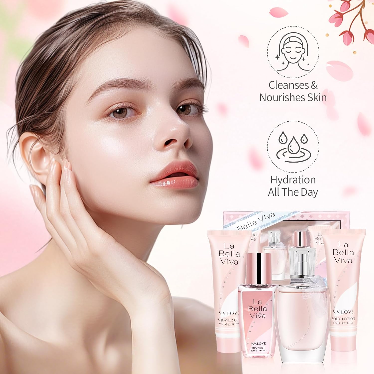 Geschenkset Damen, Geschenk Pflegeset Damen, Weihnachtsgeschenke, Geburtstagsgeschenke, Geschenkideen für Mütter, Freundinnen, Kollegen, Beauty-Set mit Bodylotion, Parfüm, Duschgel – Bild 2