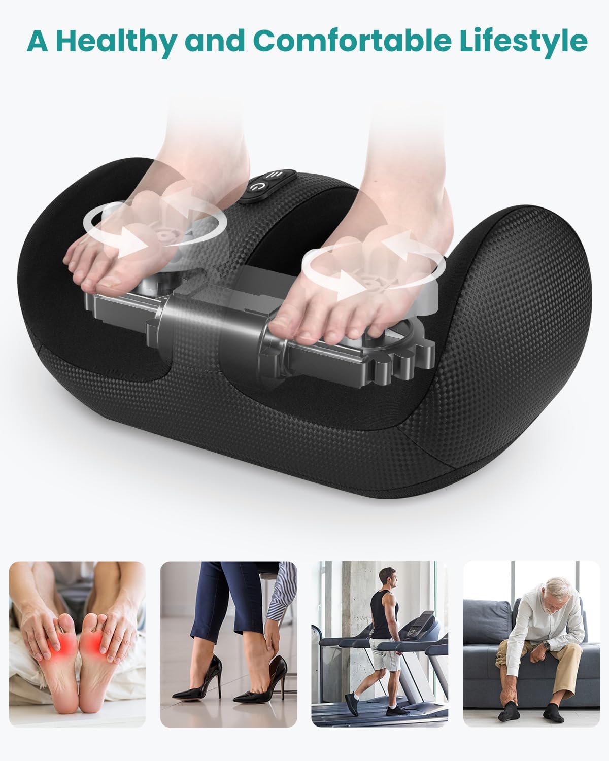 Nekteck Shiatsu-Fußmassagegerät mit Wärme – elektrisches Massagegerät mit Rolle gegen Schmerzen für eine bessere Durchblutung – ideal bei Neuropathie – Bild 5