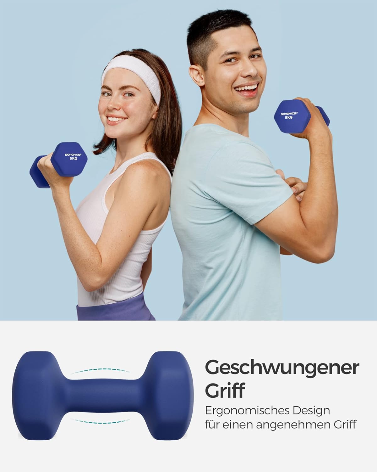SONGMICS Hanteln 2er Set Hanteln Set Hanteln Hexagon Neoprenbeschichtung Krafttraining Workout Fitness Training Zuhause – Bild 3