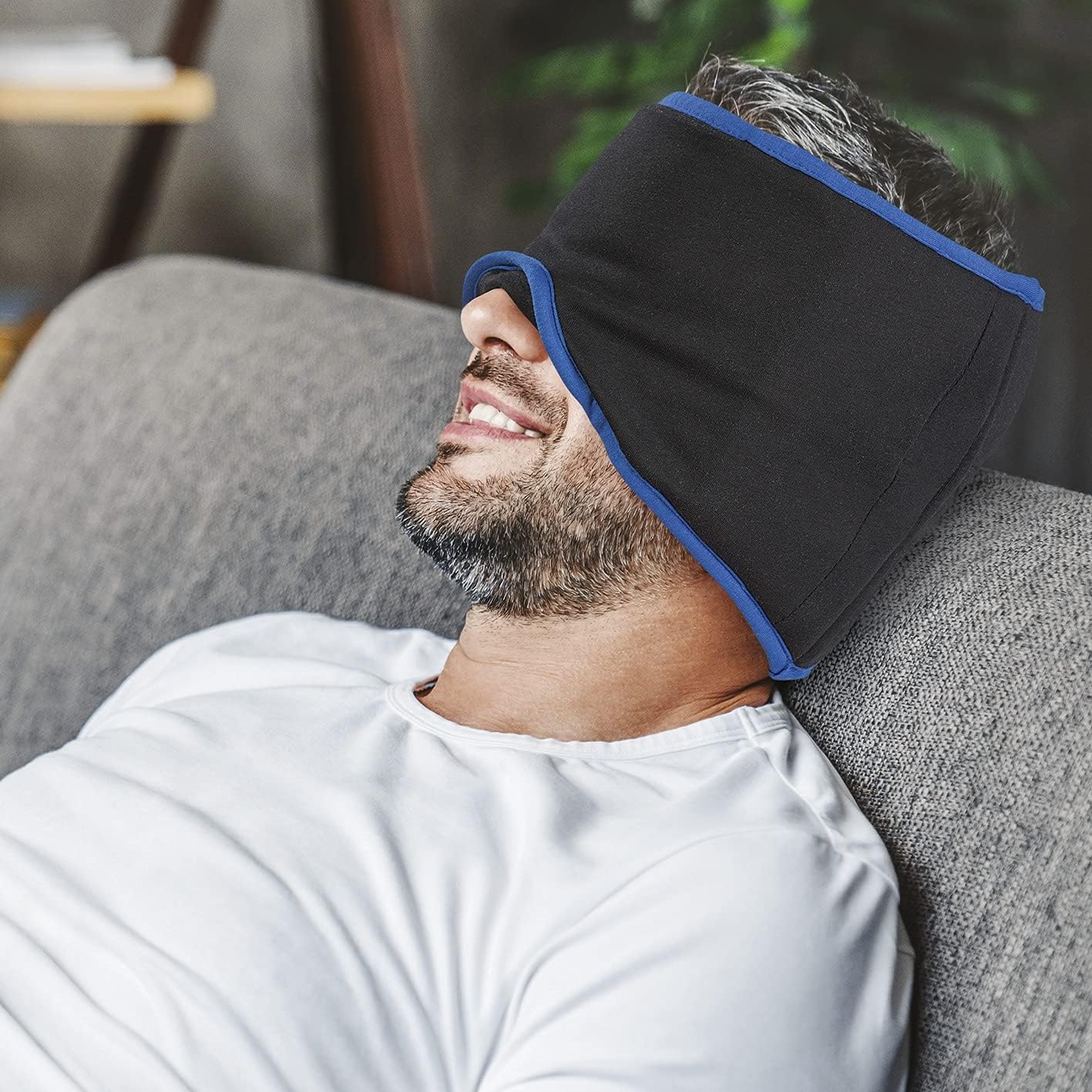 Schlafmaske mit 2 Ohrstöpseln und 2 Gel-Pads, angenehme Bio-Baumwolle für absolute Ruhe und Dunkelheit, in Deutschland entwickelt, Kopfumfang ca. 54–58 cm, S/M – Bild 5
