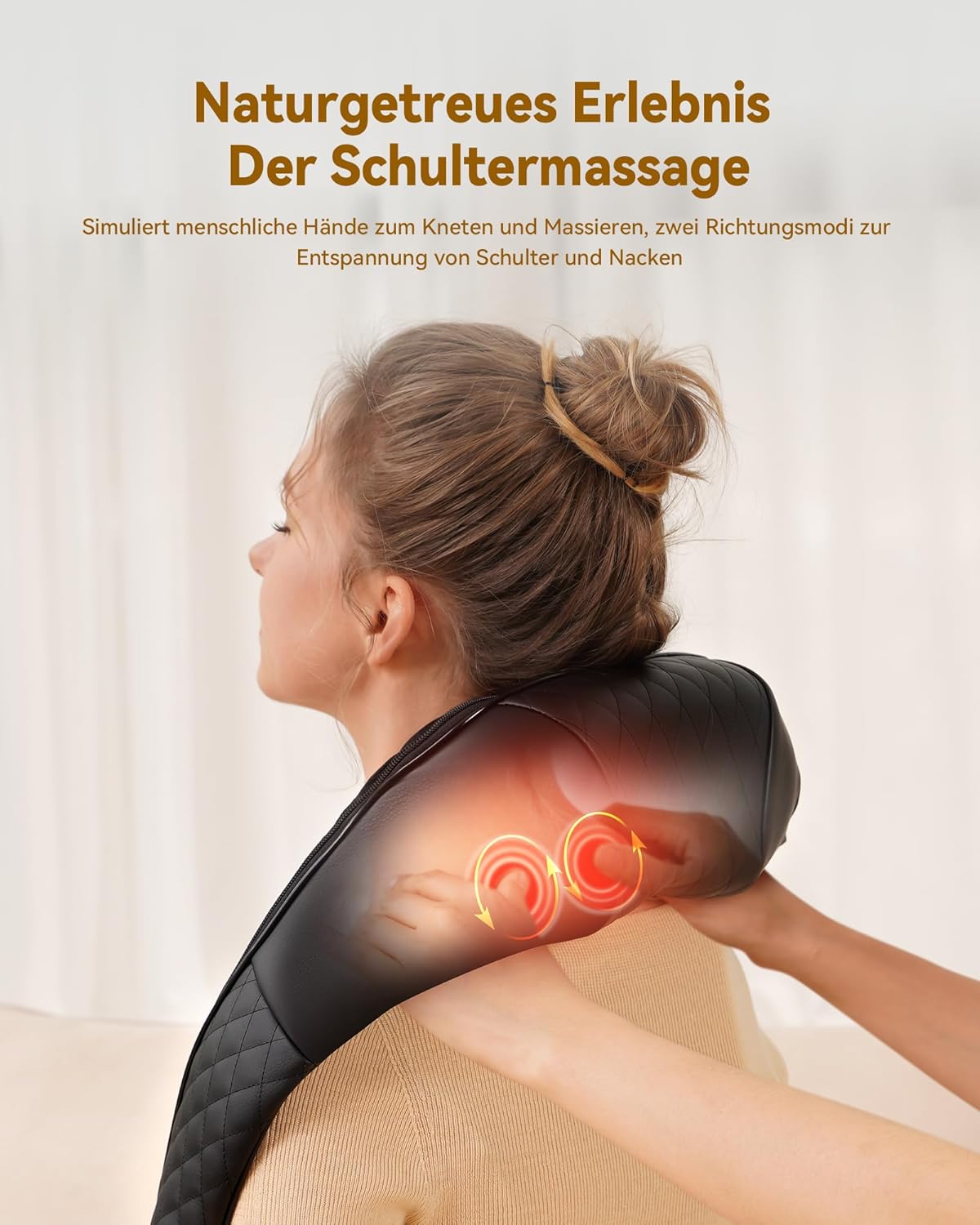 KNQZE Nackenmassagegerät mit Wärme 2026, 4D-Shiatsu-Massagegerät Nacken Schulter, Linderung von Nackenverspannungen, Tiefenmassage für Nacken, Schulter, Rücken, Geschenke für Frauen/Mütter/Väter – Bild 3