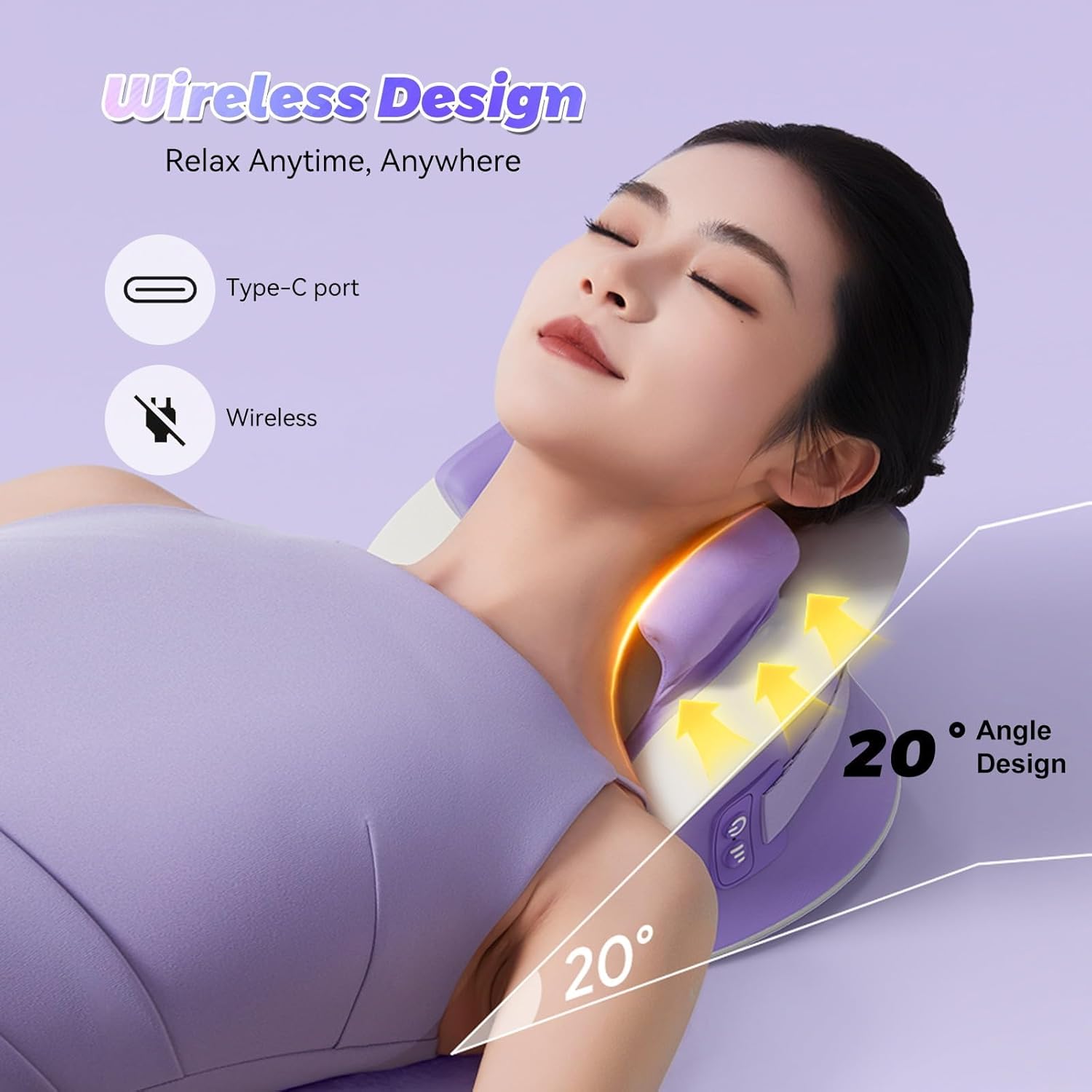 Nackenmassagegerät, Nackenmassagegerät mit Wärme, Shiatsu-Massagegerät, Simulation einer Fingermassage, kann zum Massieren verschiedener Körperteile verwendet werden, Geschenke für Männer und Frauen – Bild 4