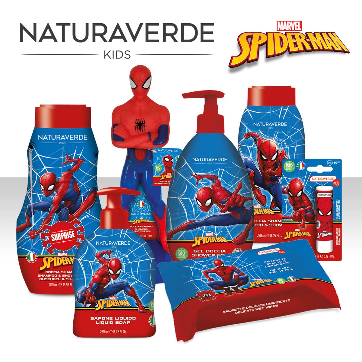 Naturaverde Kids Marvel Spider-Man Duschgel für Kinder, Duschseife für den Körper, Hygieneprodukte für Kinder, mit Bio-Haferextrakt, 500 ml – Bild 3