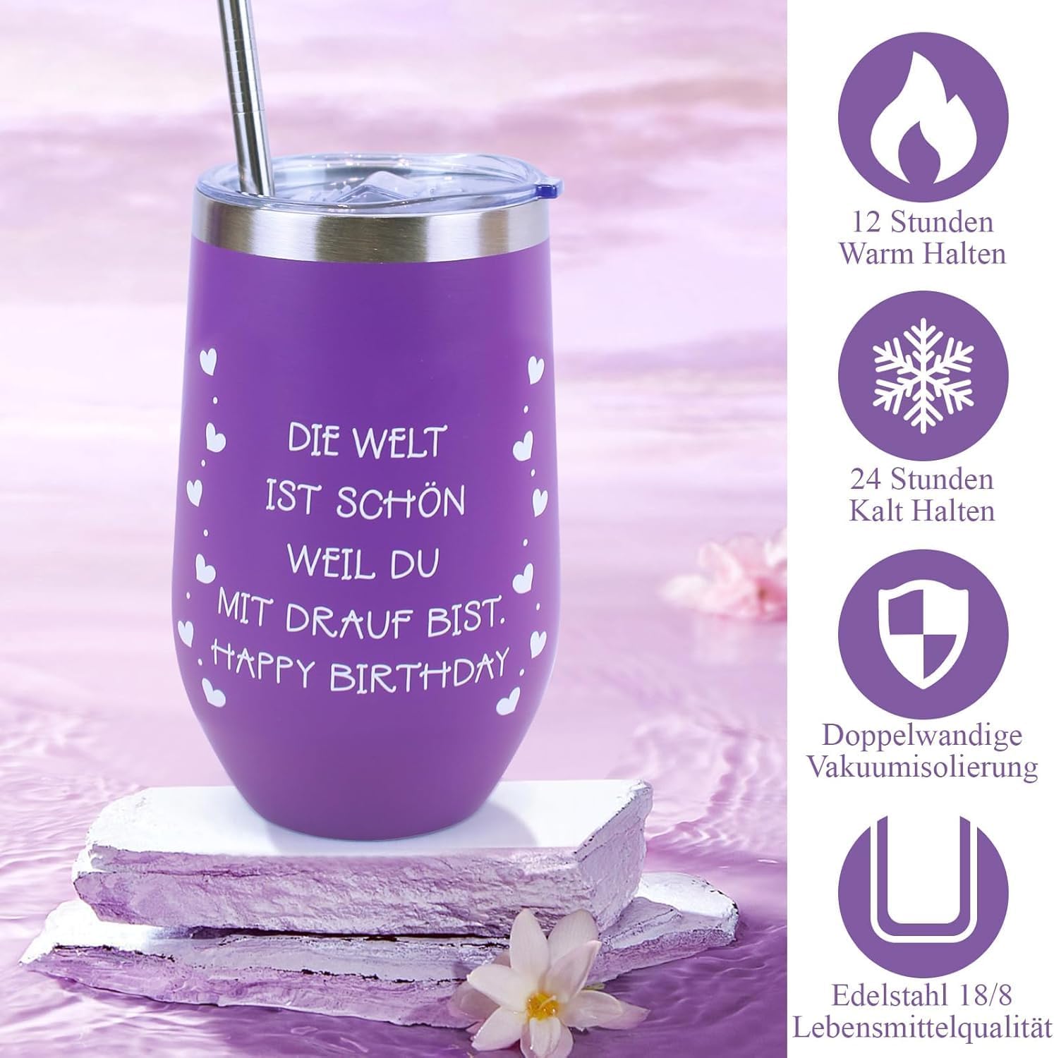 Geburtstagsgeschenk für Frauen – Ritual-Geschenkset mit Geburtstagskerzen | Wellness-Geschenkbox zur Entspannung für die beste Freundin, Mama, Schwester, Happy Birthday-Geschenk zum 18, 30, 40, 50, 60, 70 – Bild 5