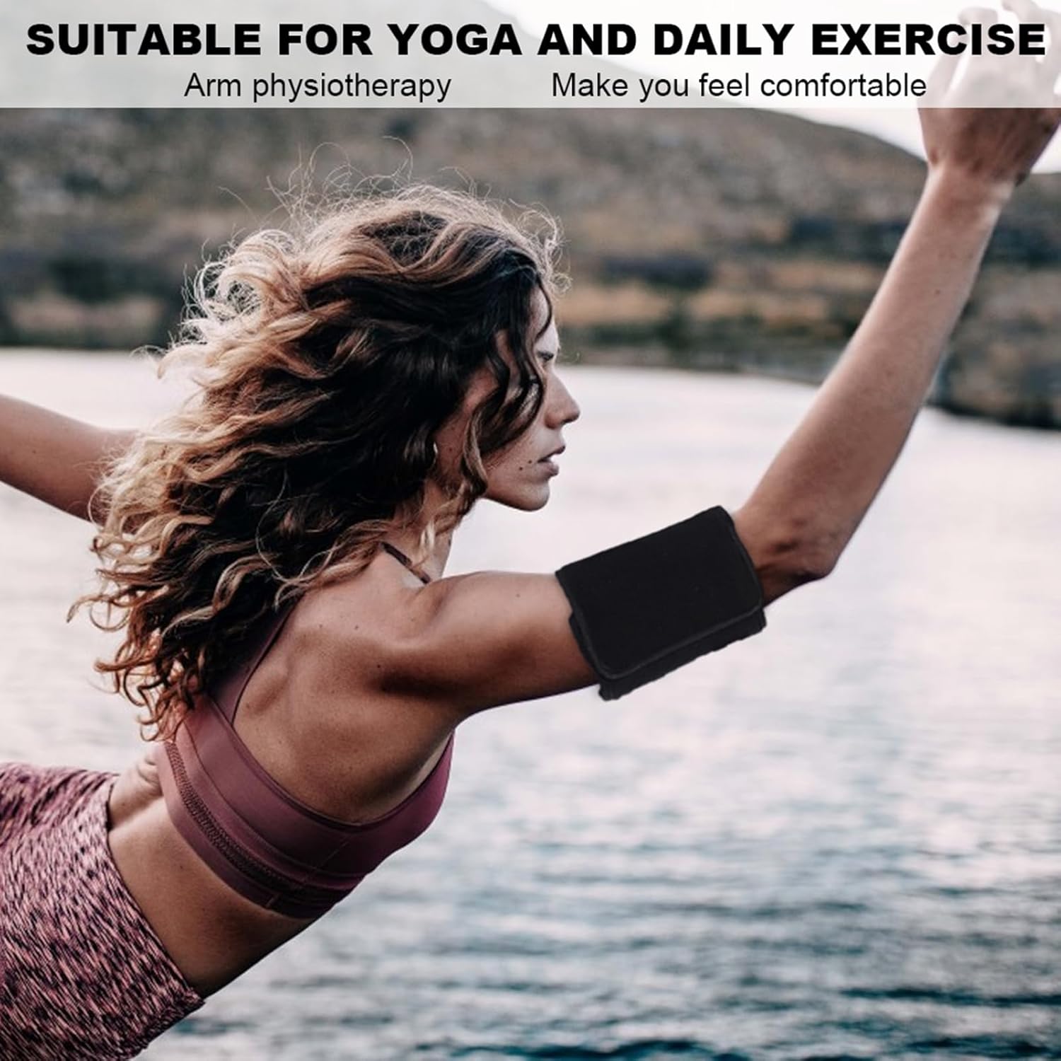 Fyearfly Akupressur-Armband, Massagegürtel, verstellbare Akupressurmatte für Arm, Nacken und Schulter, Stressabbau und Entspannung, für Yoga, Fitness und Büro (schwarz) – Bild 4
