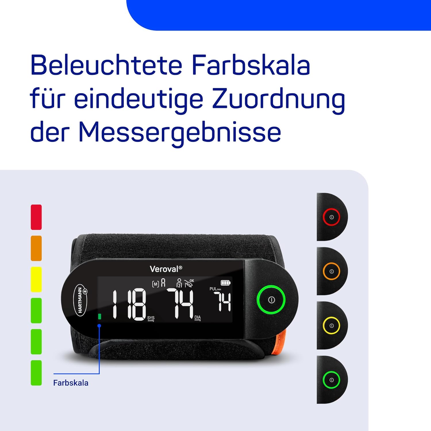 Veroval® fusion Oberarm-Blutdruckmessgerät ohne Kabel und Schläuche, digitales & vollautomatisches Blutdruckmessgerät mit Bluetooth® & Health App, Datenübertragung an Apple Health und Health – Bild 7