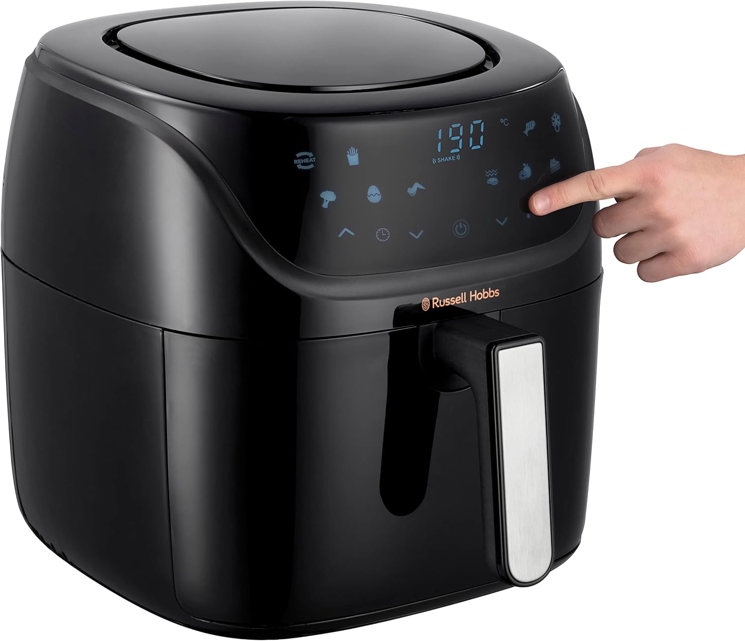 Russell Hobbs SatisFry 27170-56 Heißluftfritteuse XXL, 8 l, Rapid AirFryer, kompaktes Gehäuse, 7 Kochfunktionen, 10 Programme, spülmaschinenfest, max. 220 °C, Fritteuse ohne Öl, Grillen, Backen, Braten – Bild 5